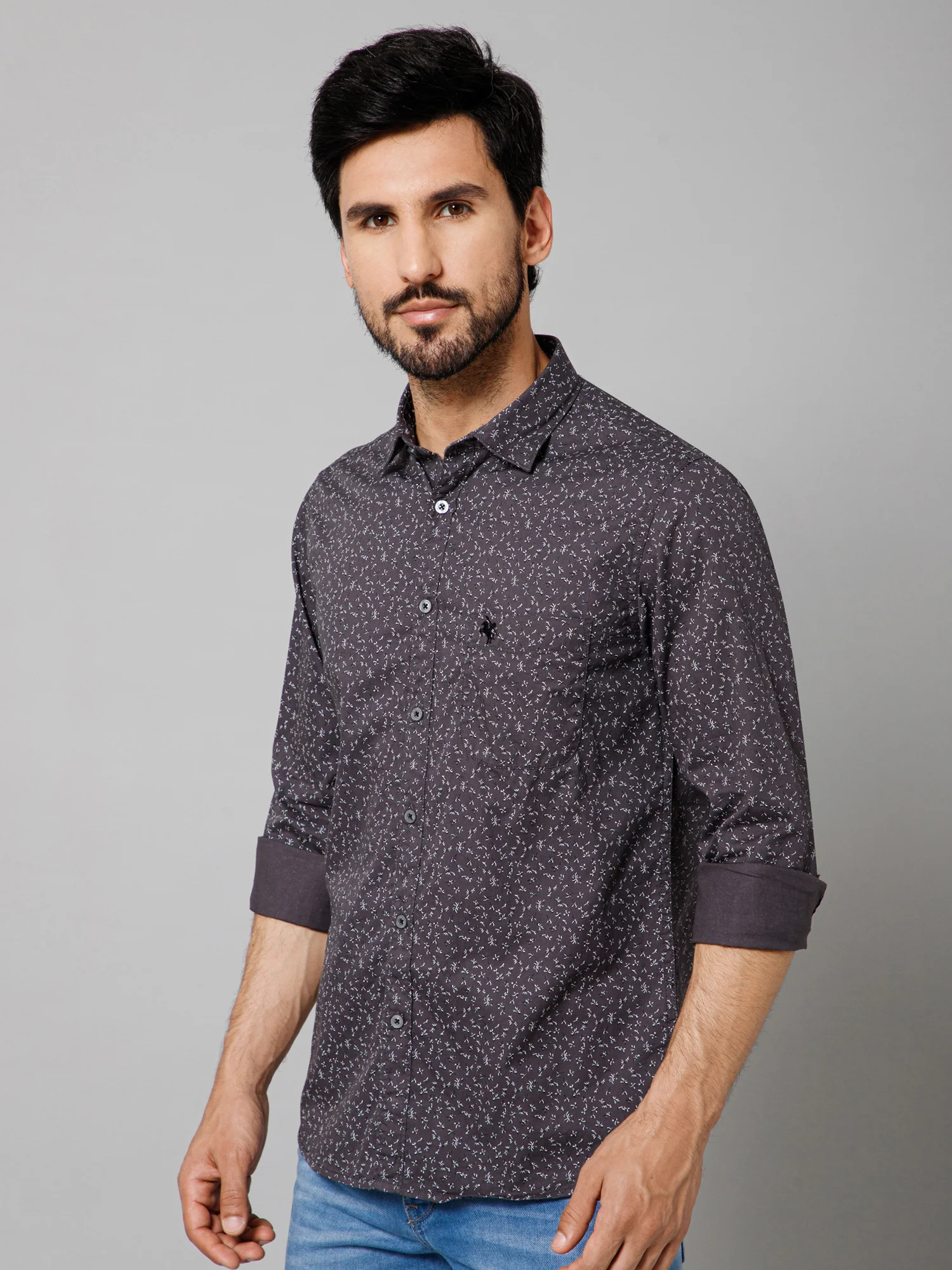 Casual Shirt for Men | Breathable & Soft with Color Fastness Regular Fit Spread Collar Neck Cotton Fabric Printed Pattern - Image 2