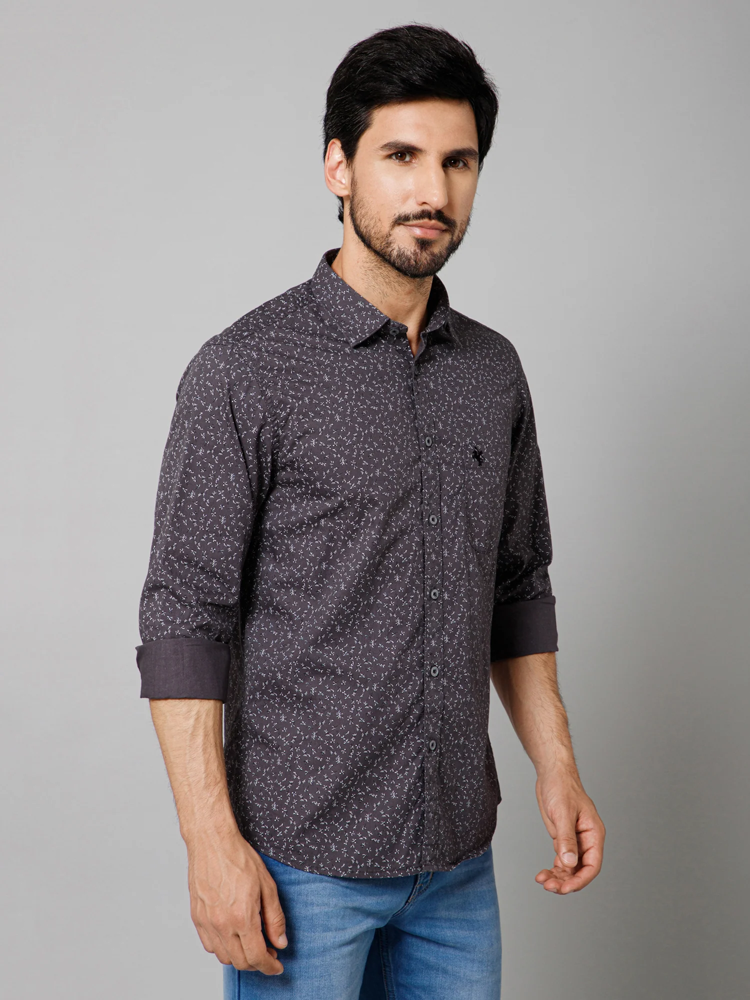 Casual Shirt for Men | Breathable & Soft with Color Fastness Regular Fit Spread Collar Neck Cotton Fabric Printed Pattern - Image 3