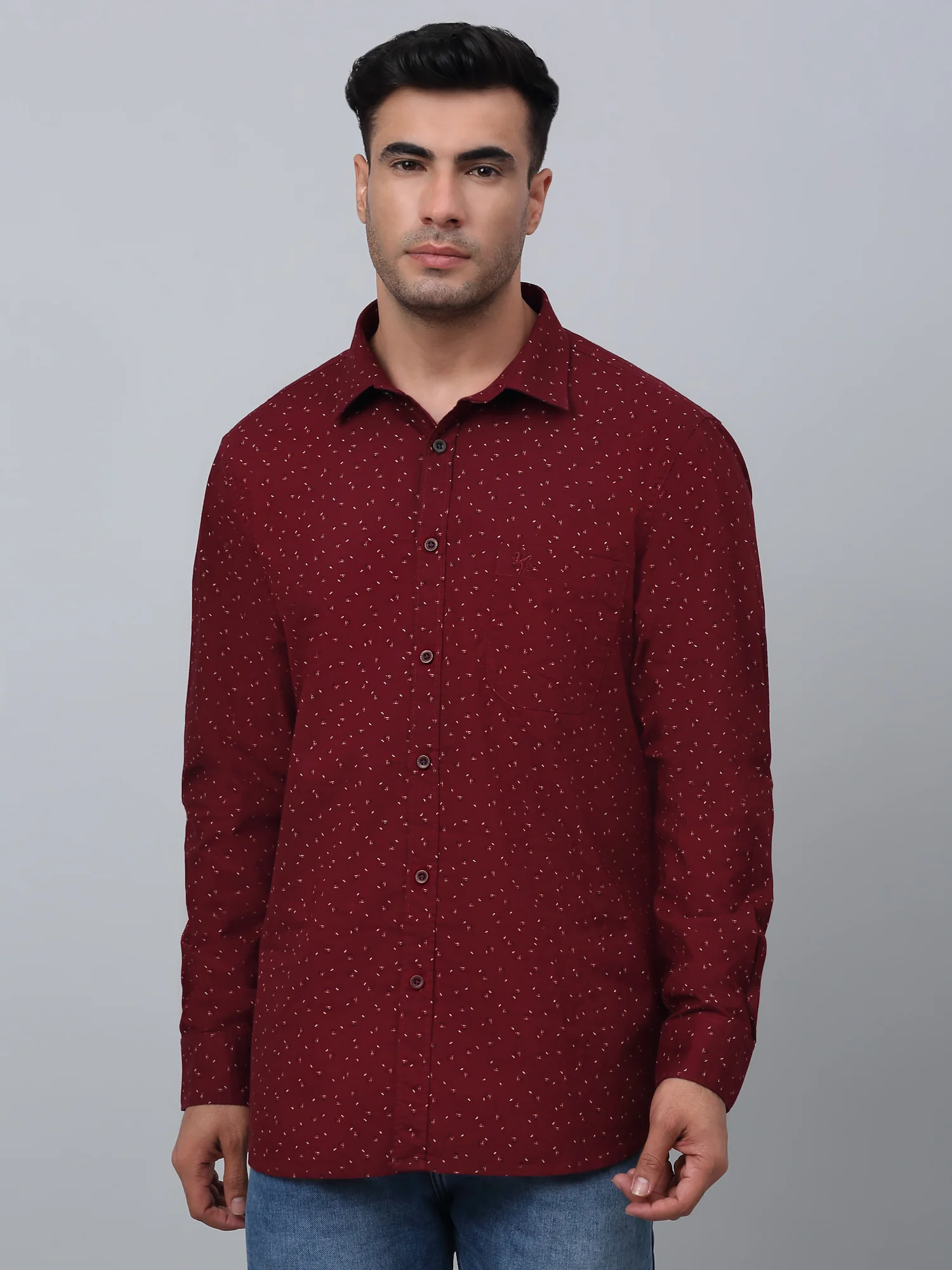 Casual Shirt for Men | Breathable & Soft with Color Fastness Regular Fit Spread Collar Neck Cotton Fabric Printed Pattern