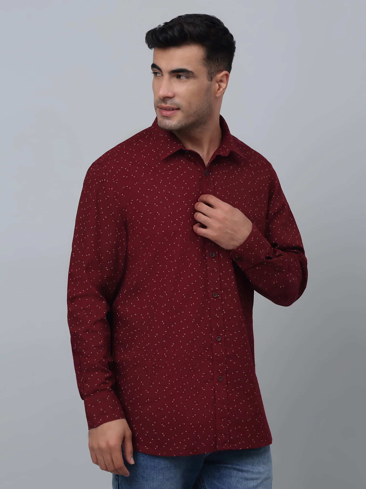 Casual Shirt for Men | Breathable & Soft with Color Fastness Regular Fit Spread Collar Neck Cotton Fabric Printed Pattern - Image 2