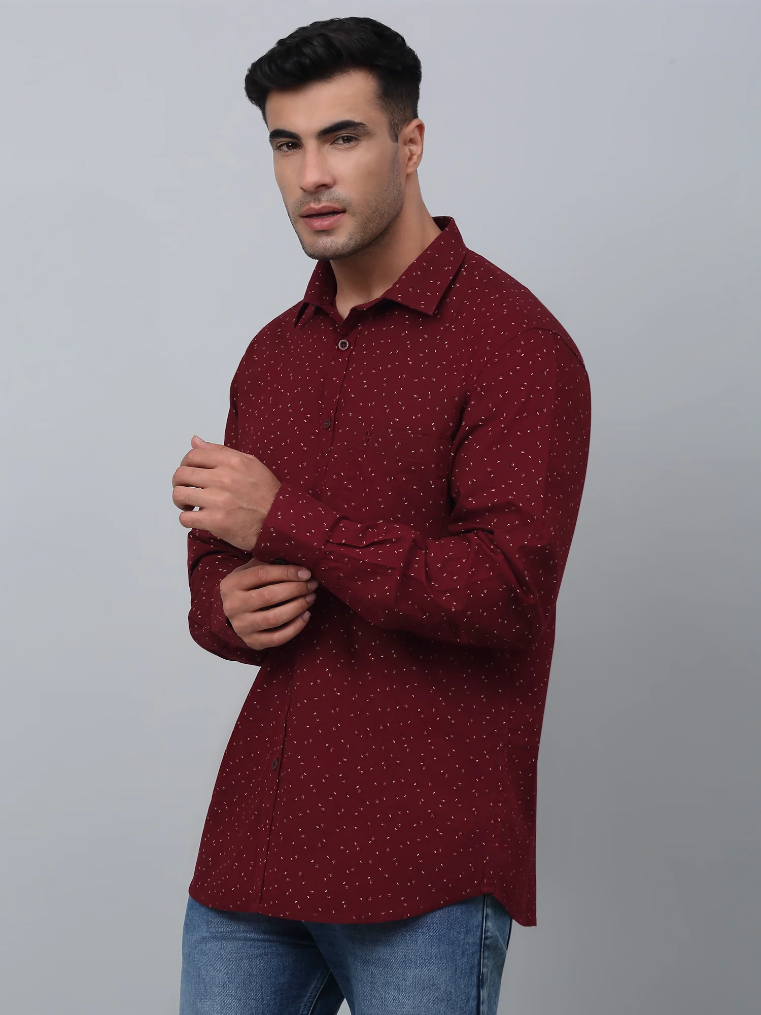 Casual Shirt for Men | Breathable & Soft with Color Fastness Regular Fit Spread Collar Neck Cotton Fabric Printed Pattern - Image 3