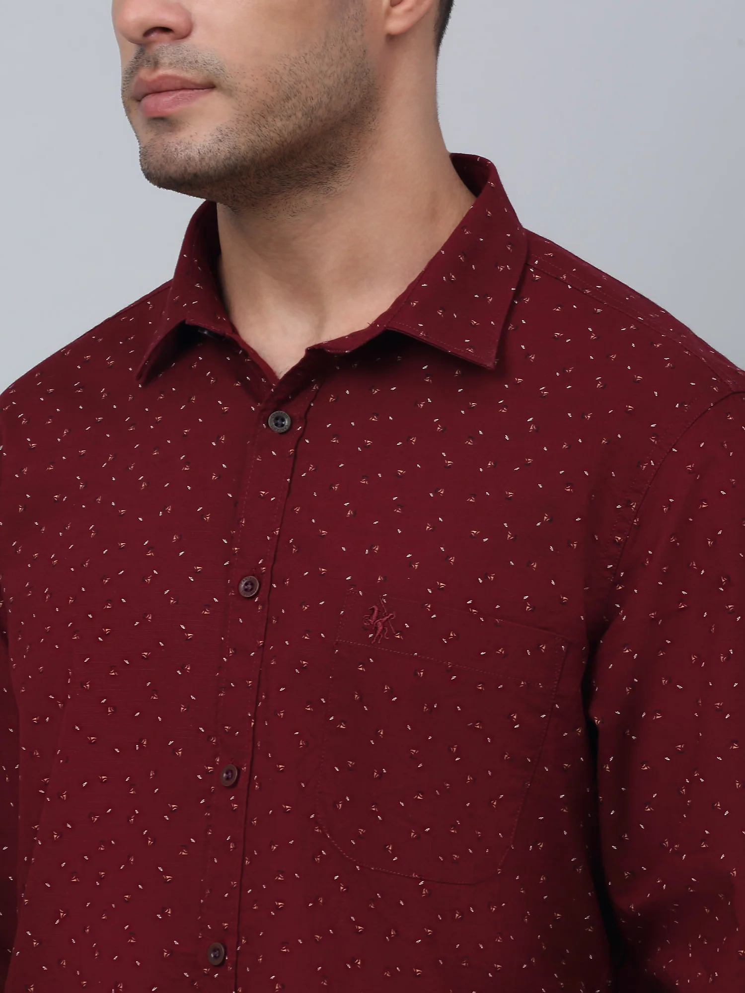 Casual Shirt for Men | Breathable & Soft with Color Fastness Regular Fit Spread Collar Neck Cotton Fabric Printed Pattern - Image 4