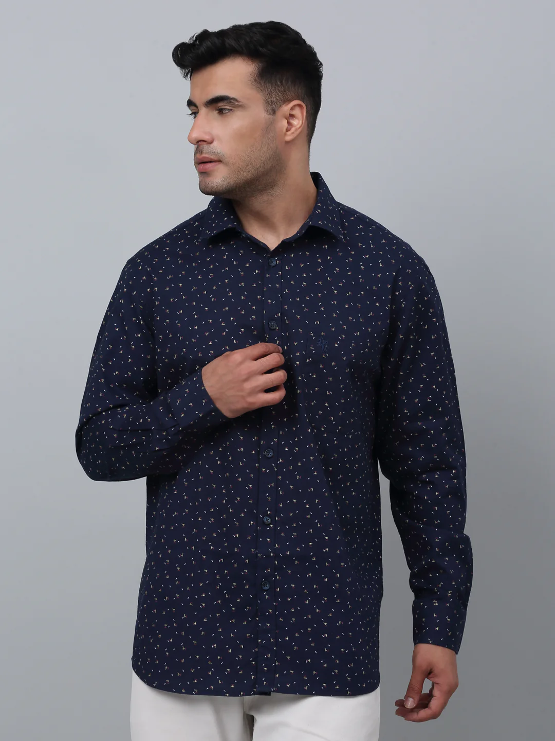 Casual Shirt for Men | Breathable & Soft with Color Fastness Regular Fit Spread Collar Neck Cotton Fabric Printed Pattern