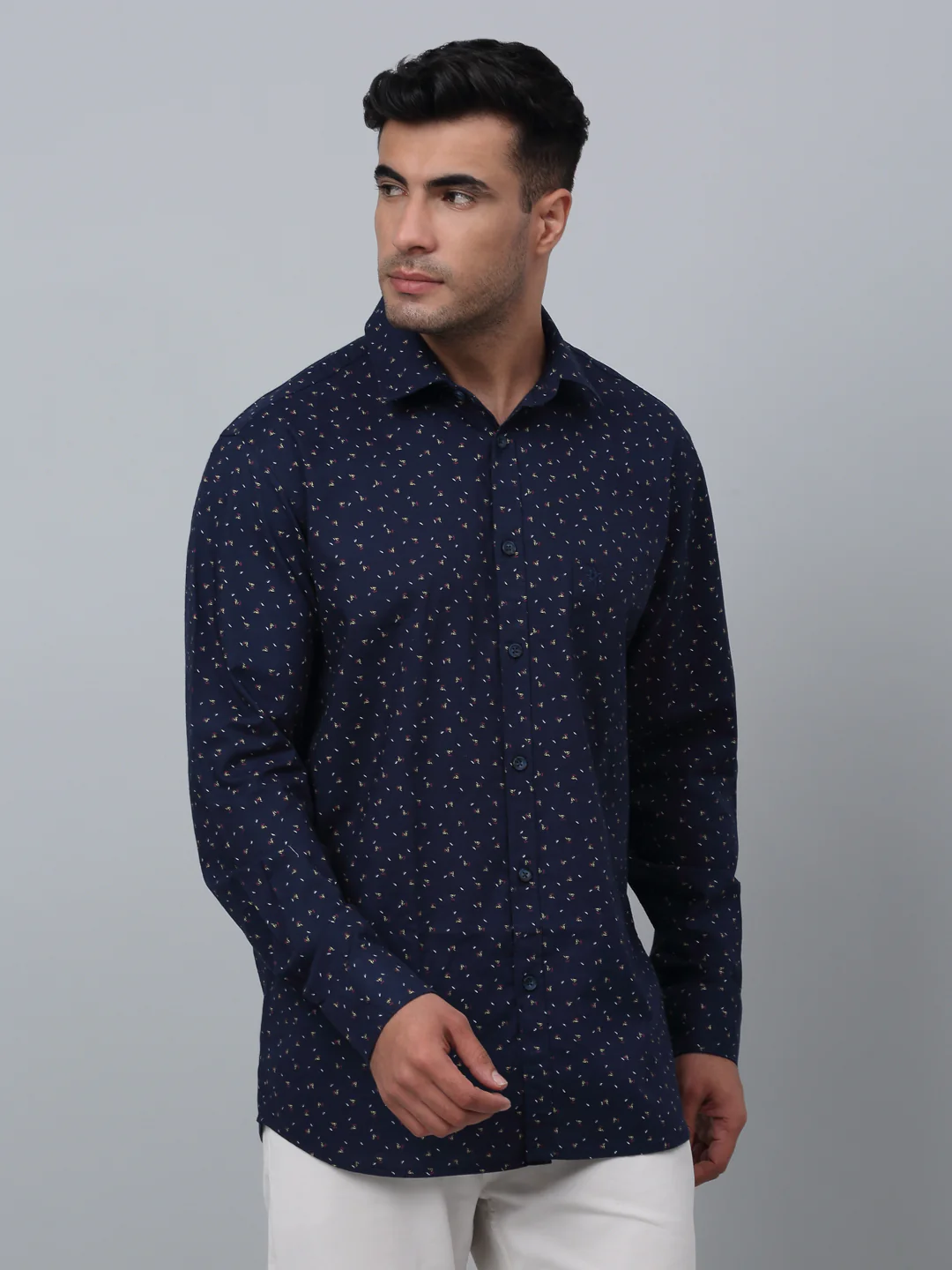 Casual Shirt for Men | Breathable & Soft with Color Fastness Regular Fit Spread Collar Neck Cotton Fabric Printed Pattern - Image 3