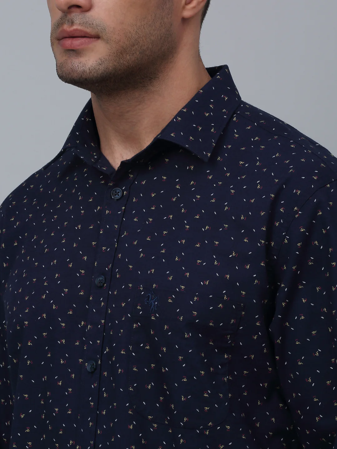 Casual Shirt for Men | Breathable & Soft with Color Fastness Regular Fit Spread Collar Neck Cotton Fabric Printed Pattern - Image 4