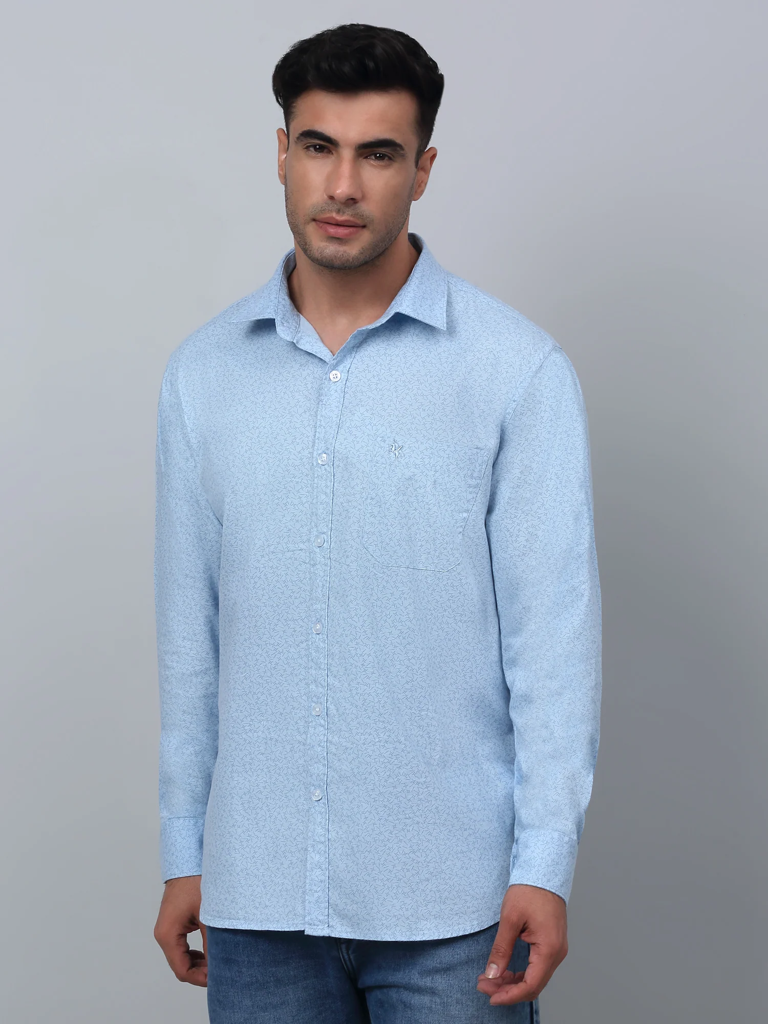 Casual Shirt for Men | Breathable & Soft with Color Fastness Regular Fit Spread Collar Neck Cotton Fabric Printed Pattern