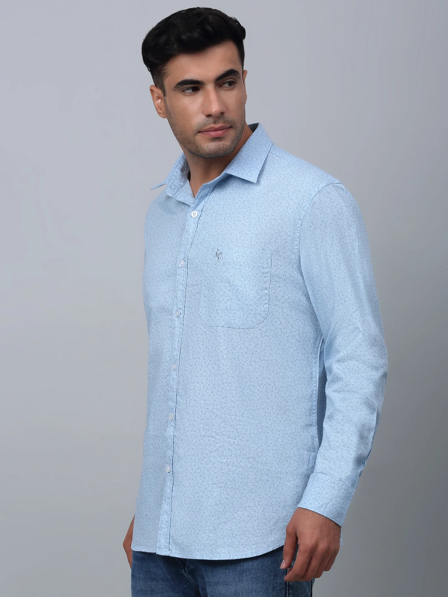 Casual Shirt for Men | Breathable & Soft with Color Fastness Regular Fit Spread Collar Neck Cotton Fabric Printed Pattern - Image 2