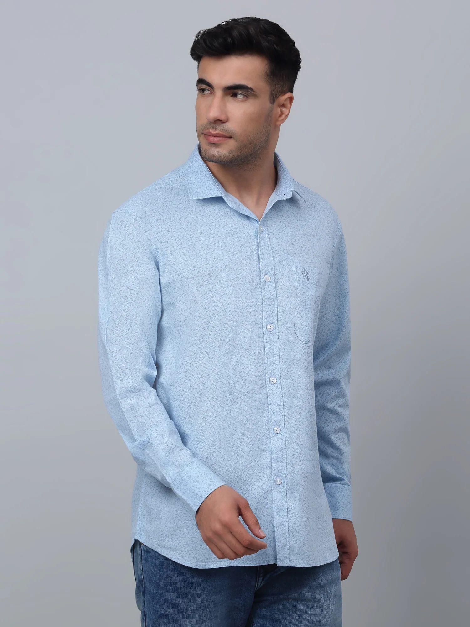 Casual Shirt for Men | Breathable & Soft with Color Fastness Regular Fit Spread Collar Neck Cotton Fabric Printed Pattern - Image 3