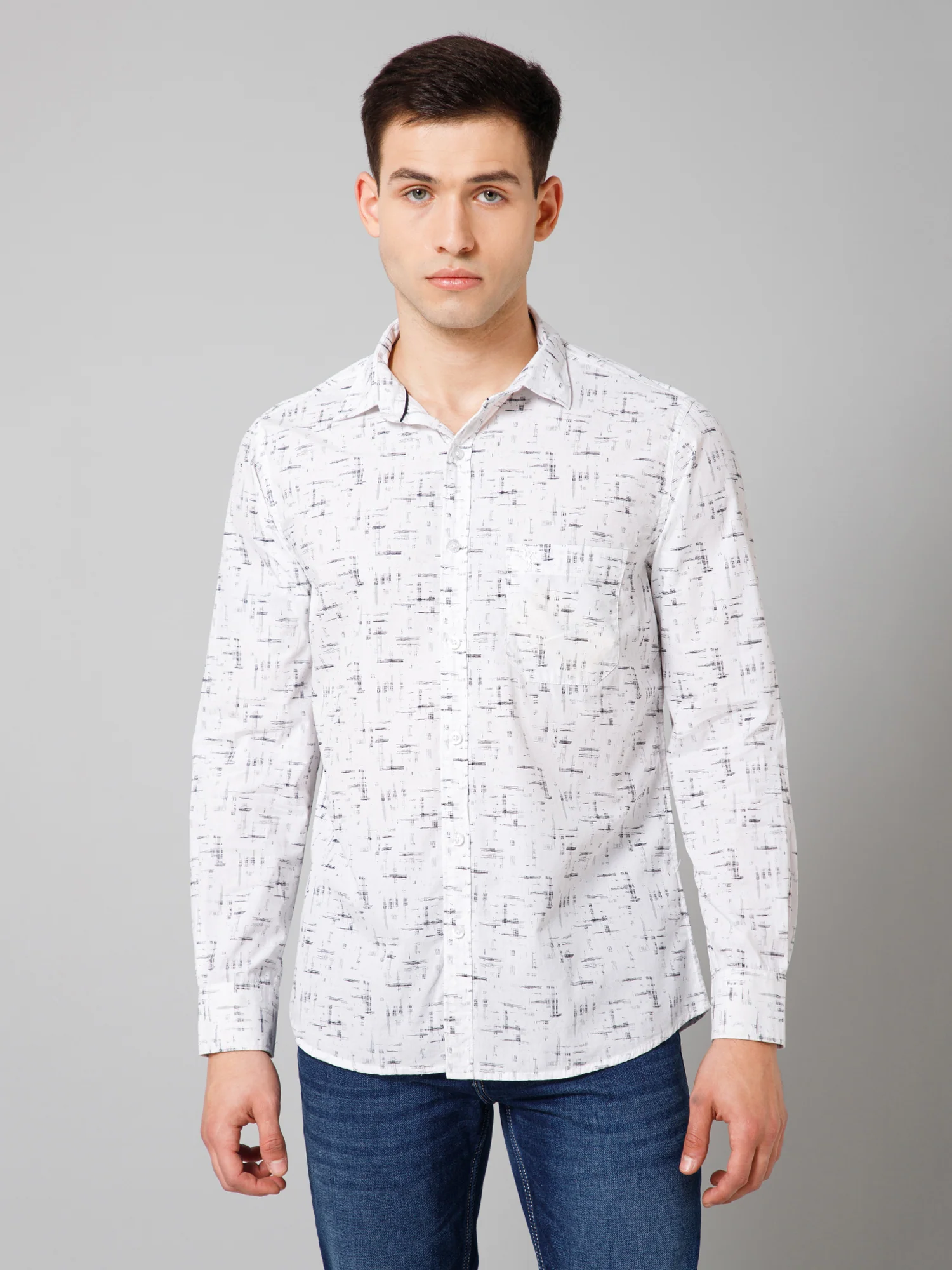 Casual Shirt for Men | Breathable & Soft with Color Fastness Regular Fit Spread Collar Neck Cotton Fabric Printed Pattern