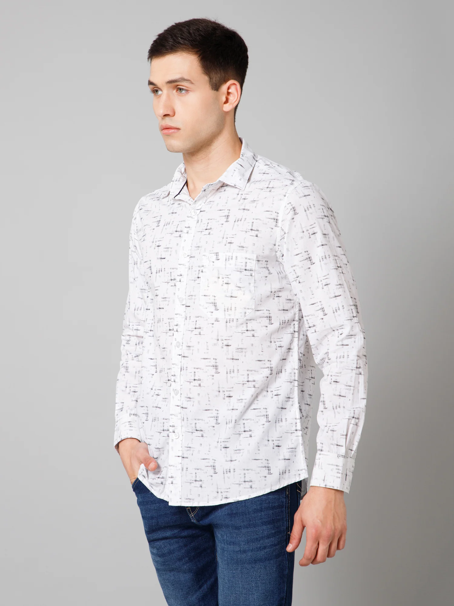Casual Shirt for Men | Breathable & Soft with Color Fastness Regular Fit Spread Collar Neck Cotton Fabric Printed Pattern - Image 2