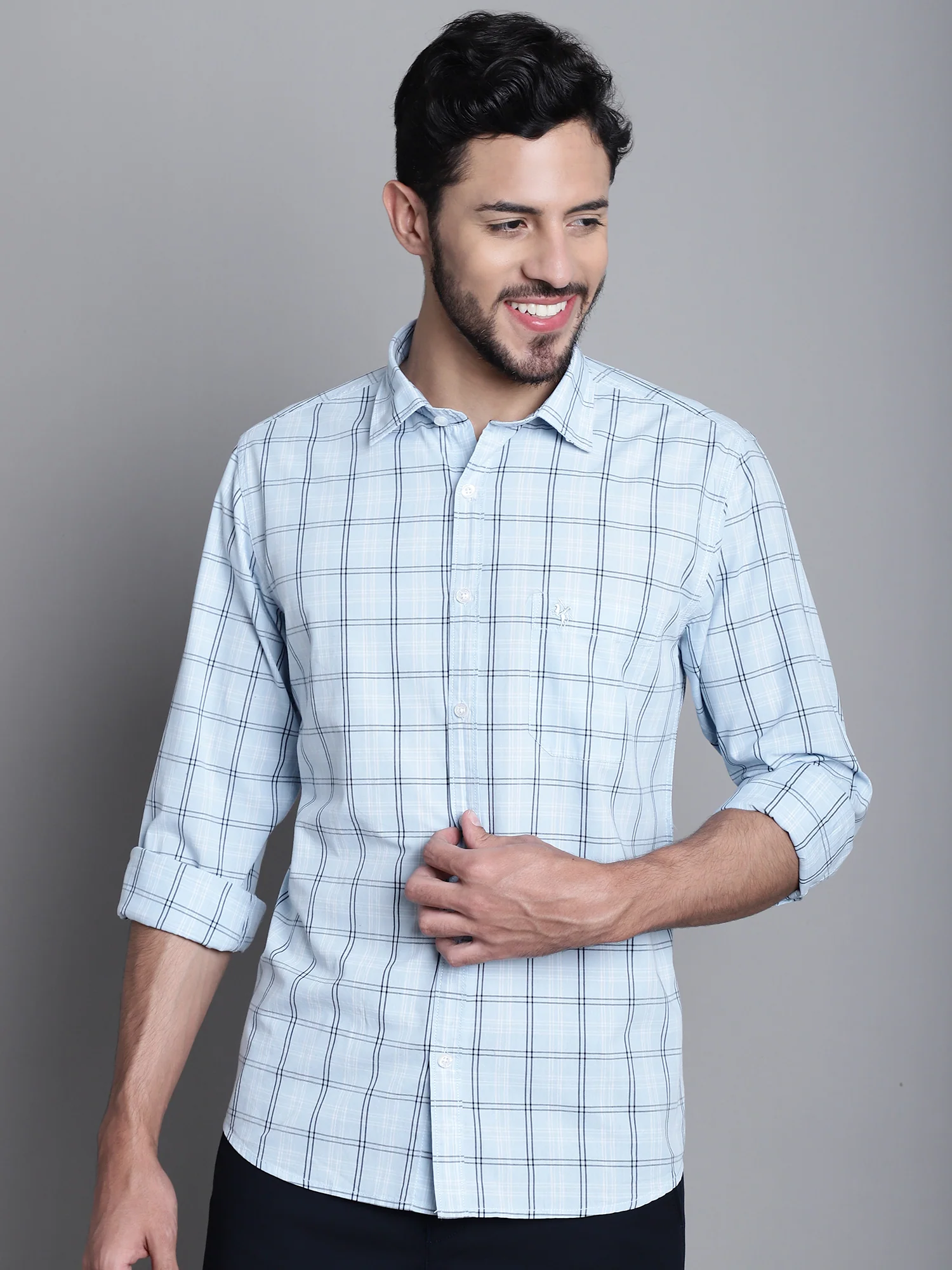 Casual Shirt for Men | Breathable & Soft with Color Fastness Regular Fit Spread Collar Neck Cotton Fabric Checkered Pattern