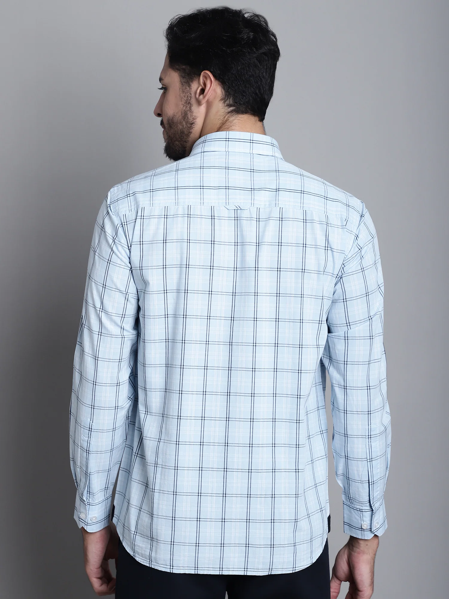 Casual Shirt for Men | Breathable & Soft with Color Fastness Regular Fit Spread Collar Neck Cotton Fabric Checkered Pattern - Image 2
