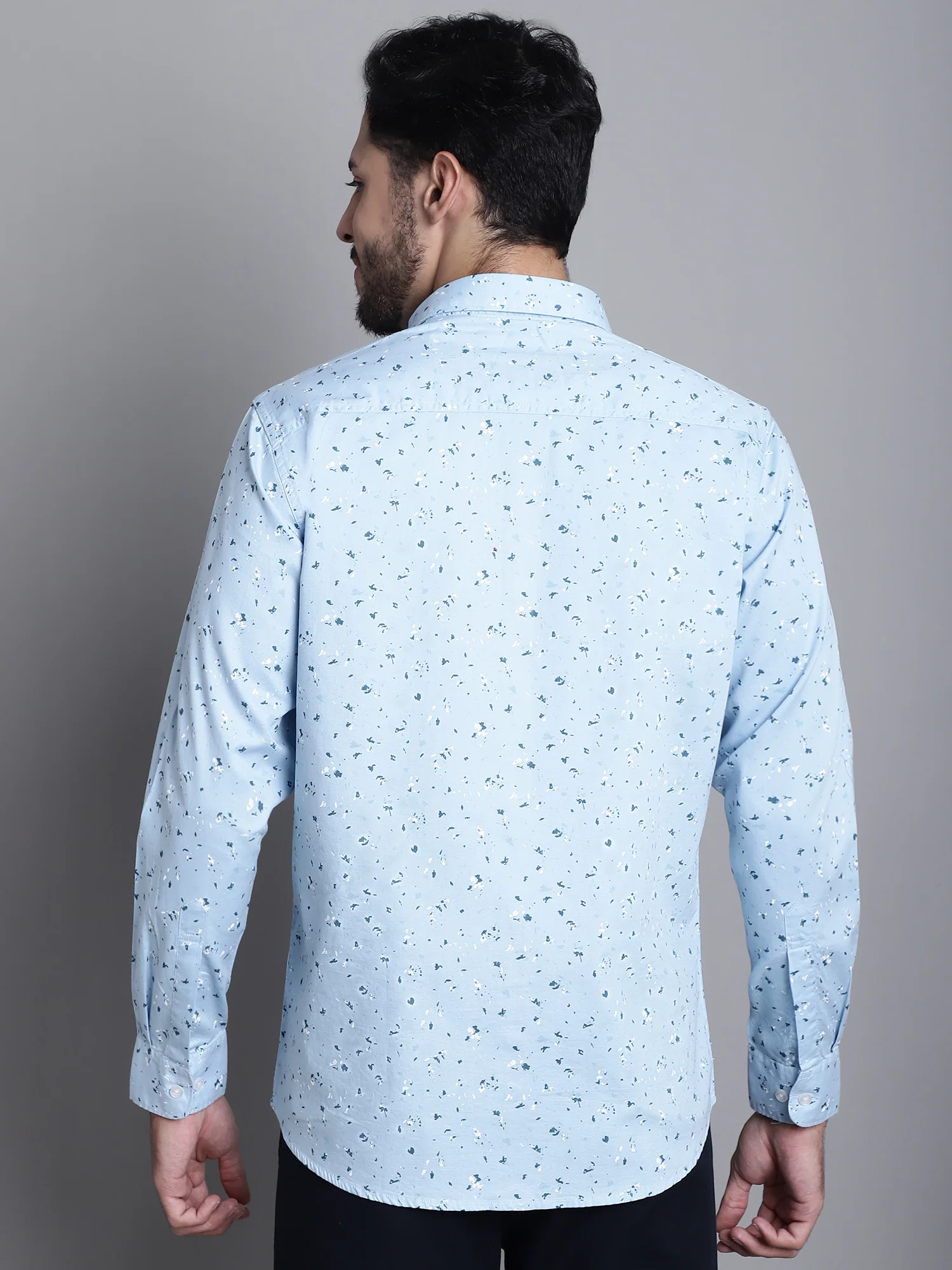 Casual Shirt for Men | Breathable & Soft with Color Fastness Regular Fit Spread Collar Neck Cotton Fabric Printed Pattern - Image 2