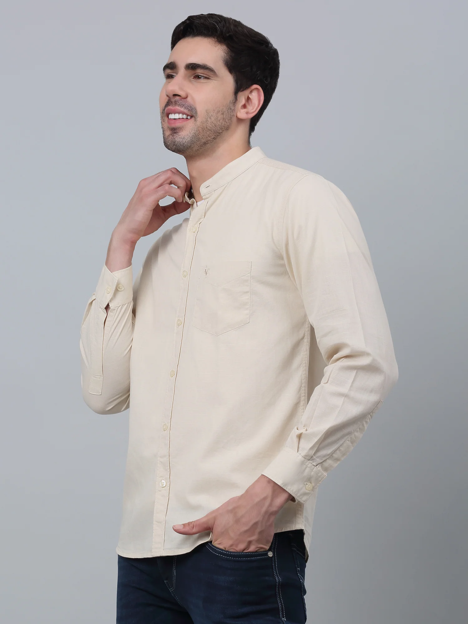 Casual Shirt for Men | Breathable & Soft with Color Fastness Regular Fit Spread Collar Neck Cotton Fabric Solid Pattern - Image 2