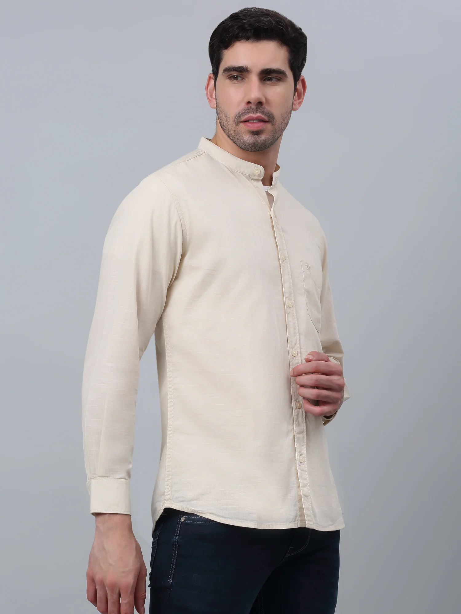 Casual Shirt for Men | Breathable & Soft with Color Fastness Regular Fit Spread Collar Neck Cotton Fabric Solid Pattern - Image 3