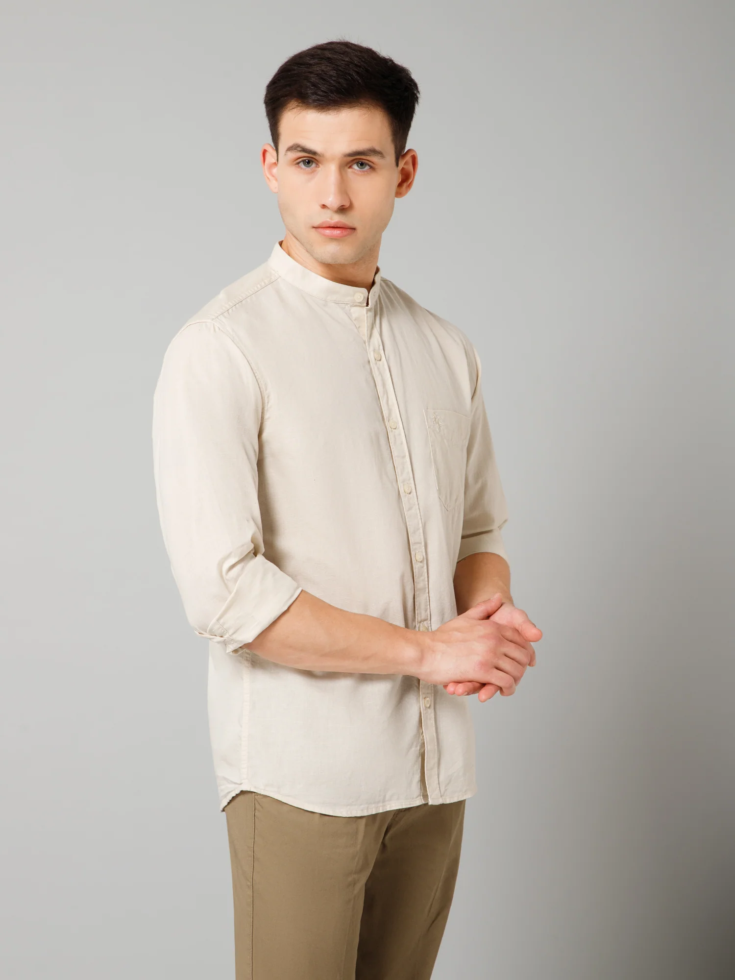 Casual Shirt for Men | Breathable & Soft with Color Fastness Regular Fit Spread Collar Neck Cotton Fabric Solid Pattern - Image 3
