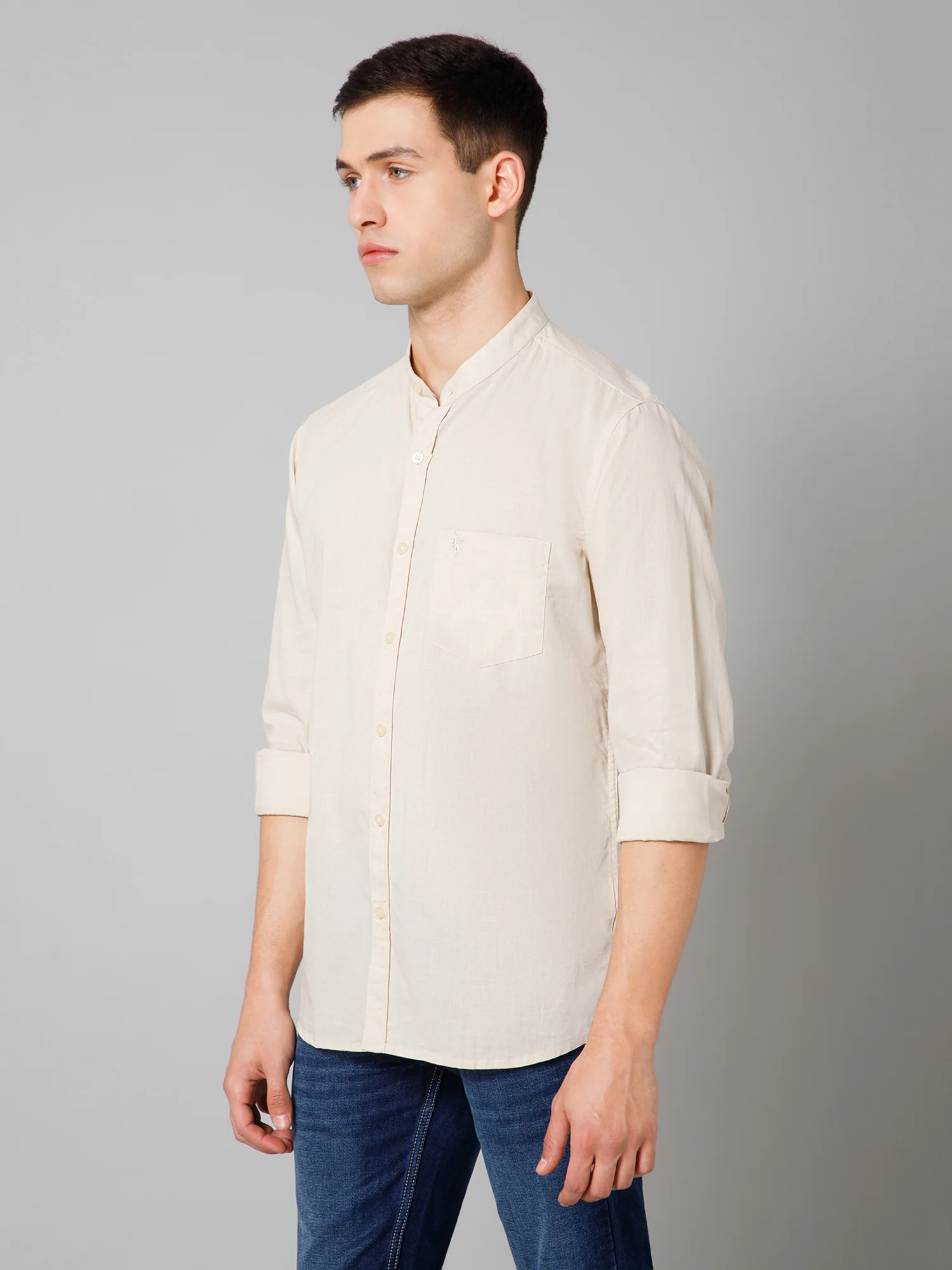 Casual Shirt for Men | Breathable & Soft with Color Fastness Regular Fit Spread Collar Neck Cotton Fabric Solid Pattern - Image 2