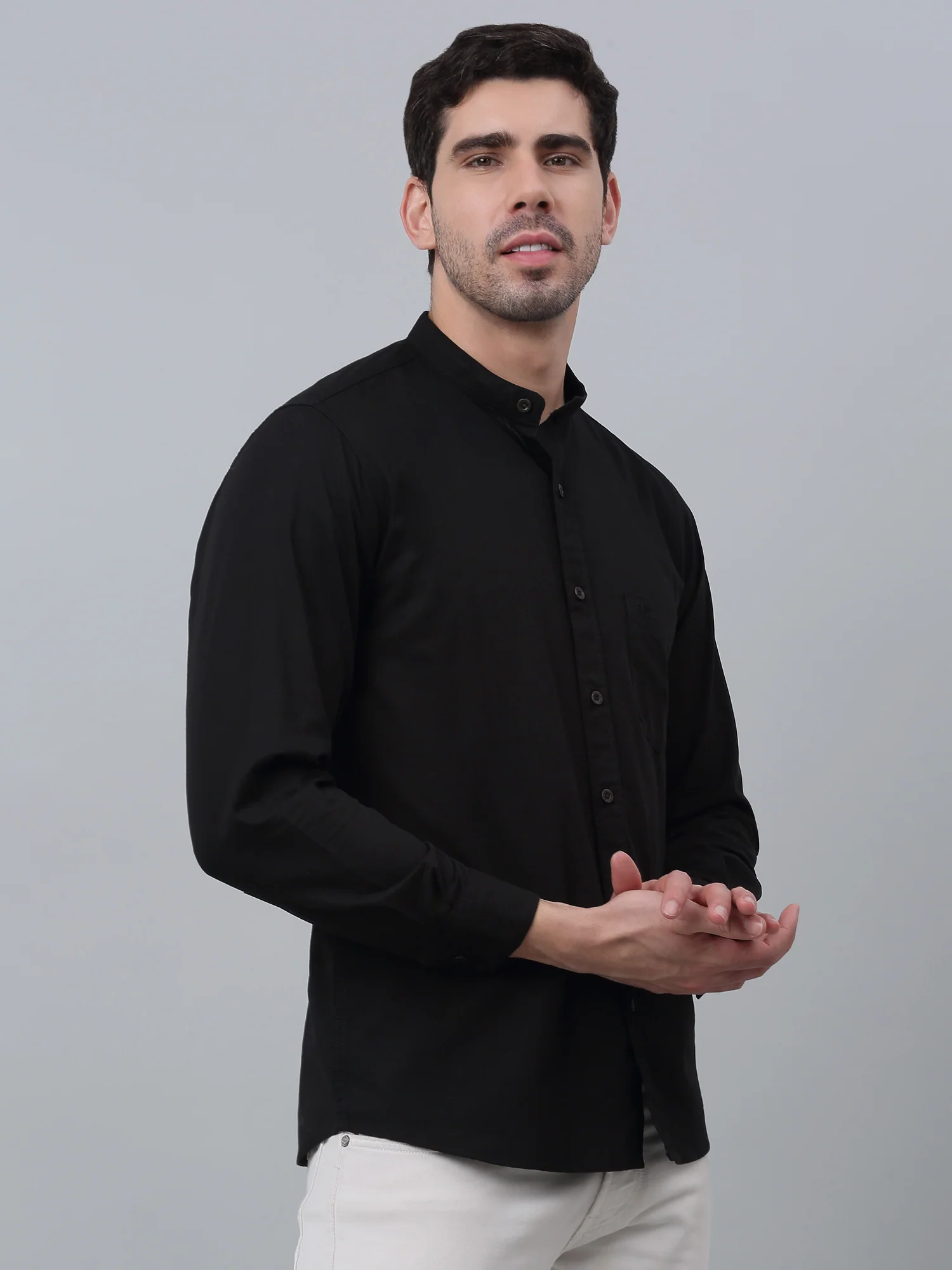 Casual Shirt for Men | Breathable & Soft with Color Fastness Regular Fit Spread Collar Neck Cotton Fabric Solid Pattern - Image 3