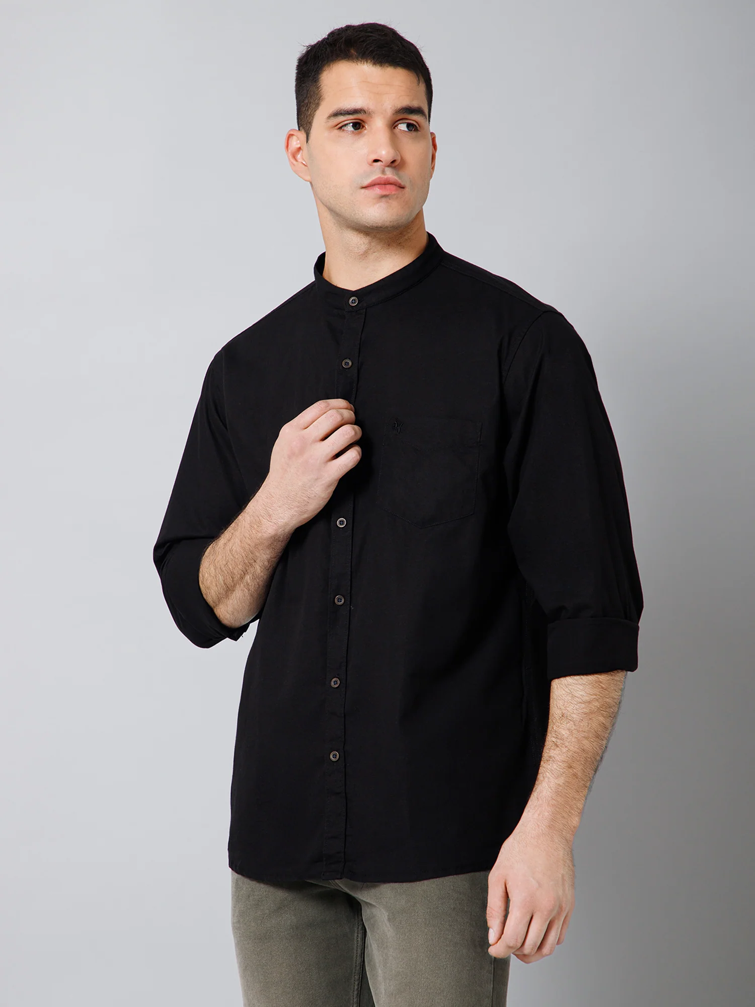 Casual Shirt for Men | Breathable & Soft with Color Fastness Regular Fit Spread Collar Neck Cotton Fabric Solid Pattern - Image 2