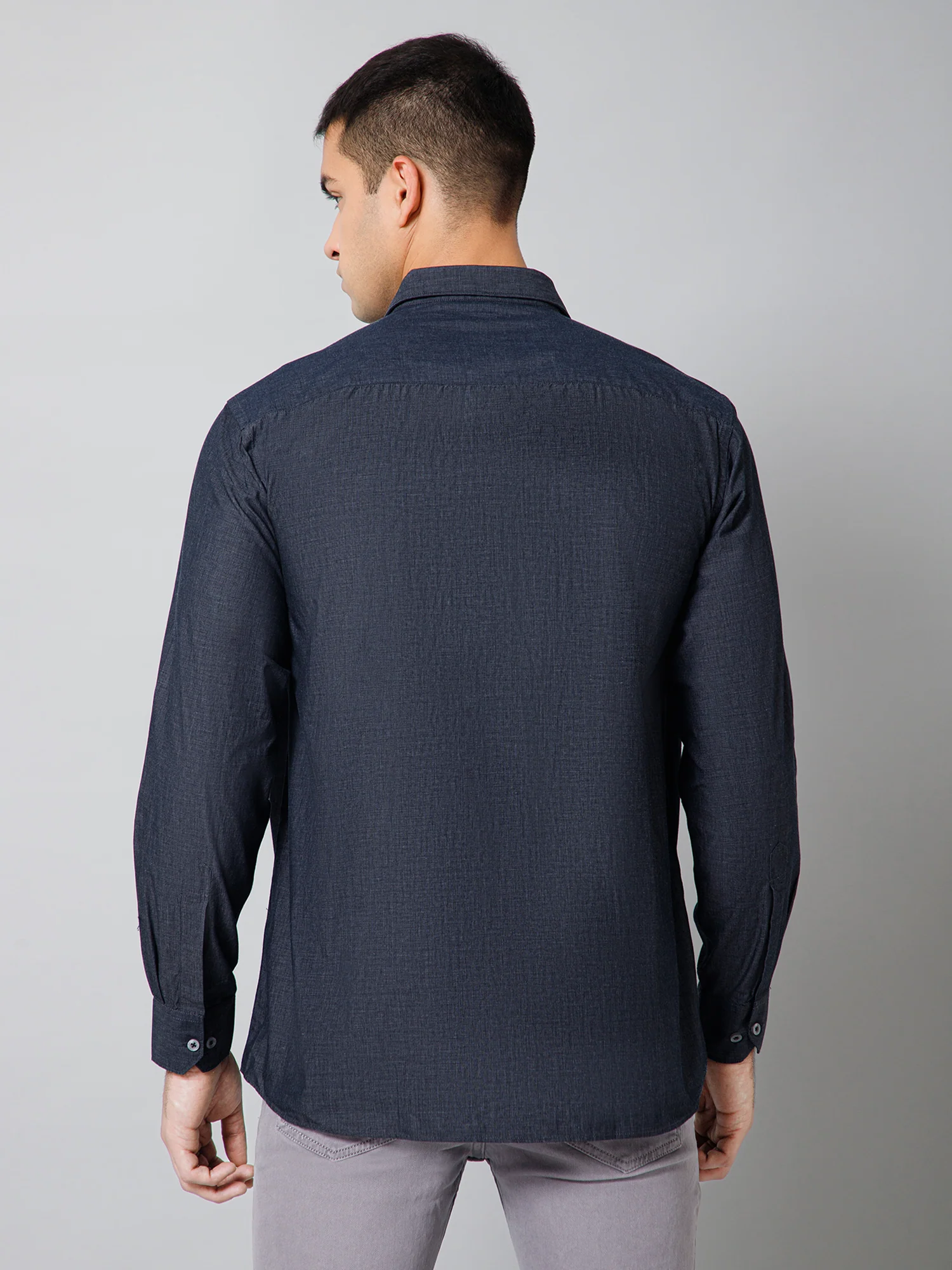 Casual Shirt for Men | Breathable & Soft with Color Fastness Regular Fit Spread Collar Neck Cotton Fabric Solid Pattern - Image 4