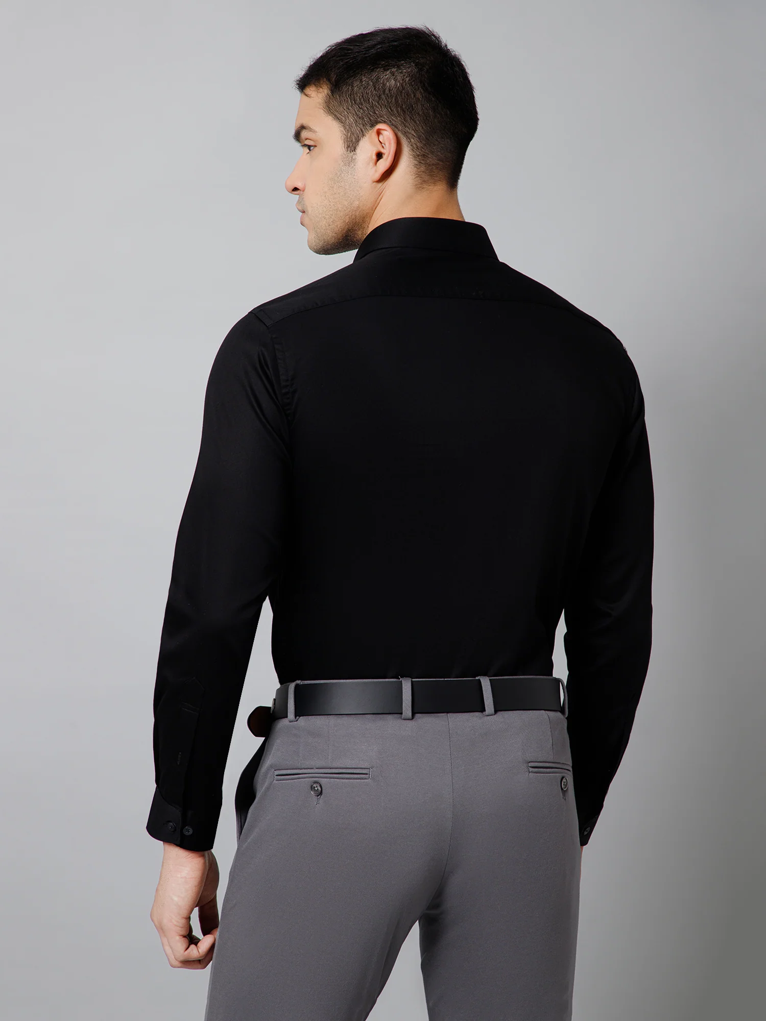 Formal Shirt for Men l Breathable & Soft with Color Fastness Regular Fit Spread Collar Neck Cotton Fabric Solid Pattern - Image 4