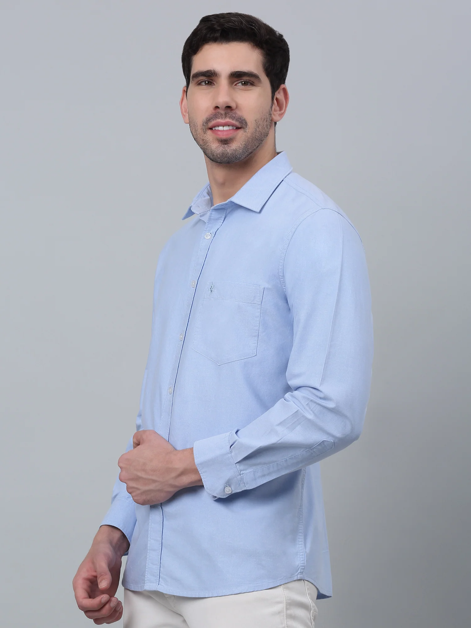 Casual Shirt for Men | Breathable & Soft with Color Fastness Regular Fit Spread Collar Neck Cotton Fabric Self Design Pattern - Image 2