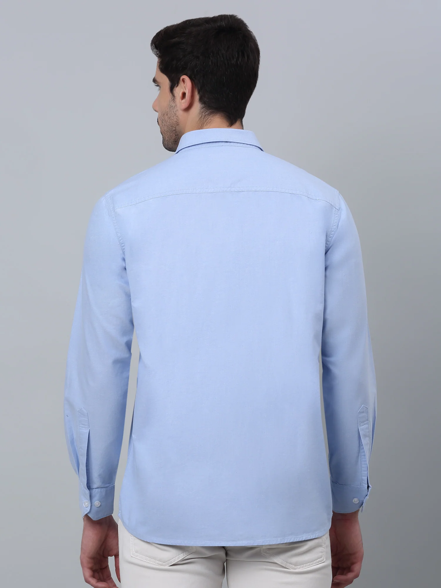 Casual Shirt for Men | Breathable & Soft with Color Fastness Regular Fit Spread Collar Neck Cotton Fabric Self Design Pattern - Image 4