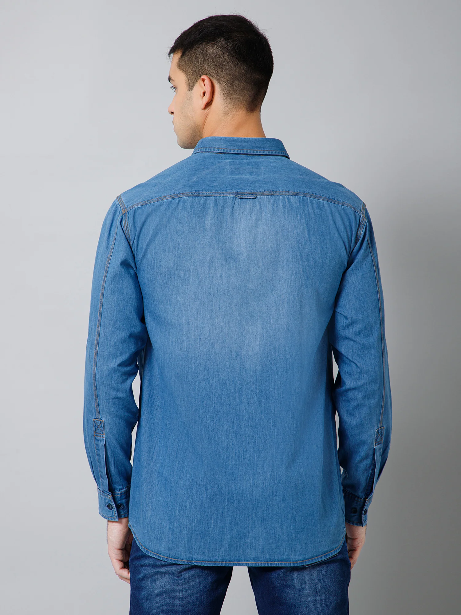 Casual Shirt for Men | Breathable & Soft with Color Fastness Regular Fit Spread Collar Neck Cotton Fabric Solid Pattern - Image 4