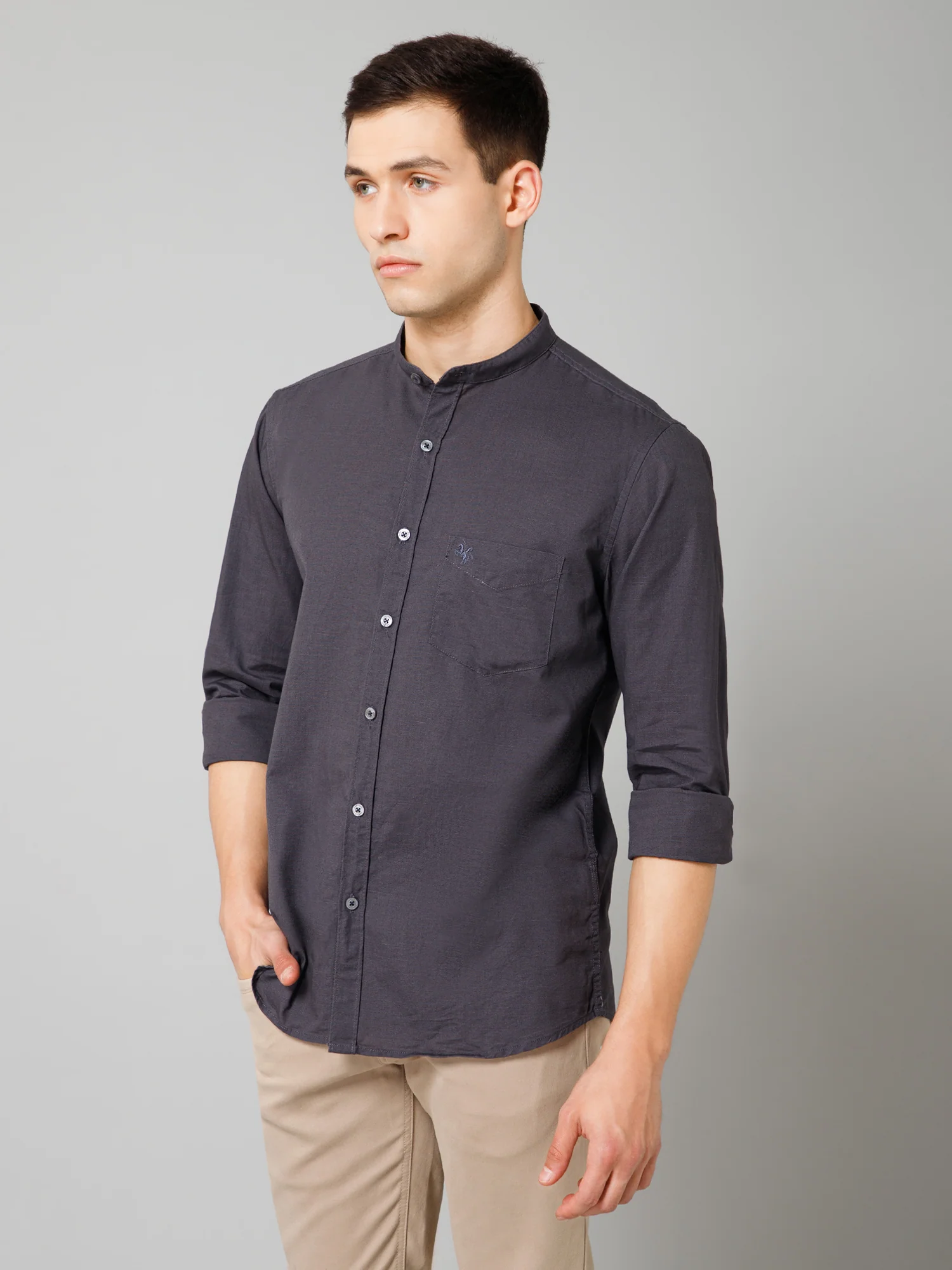 Casual Shirt for Men | Breathable & Soft with Color Fastness Regular Fit Spread Collar Neck Cotton Fabric Solid Pattern - Image 2