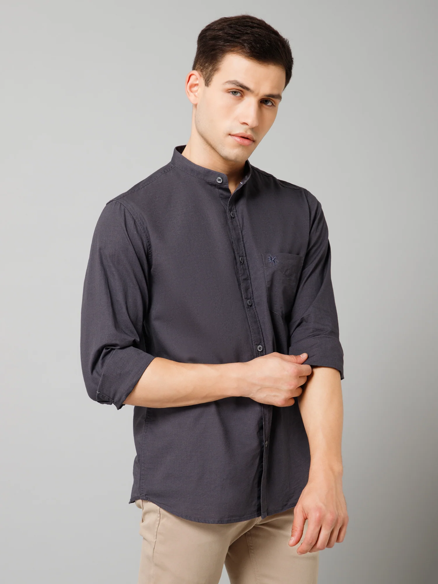 Casual Shirt for Men | Breathable & Soft with Color Fastness Regular Fit Spread Collar Neck Cotton Fabric Solid Pattern - Image 3