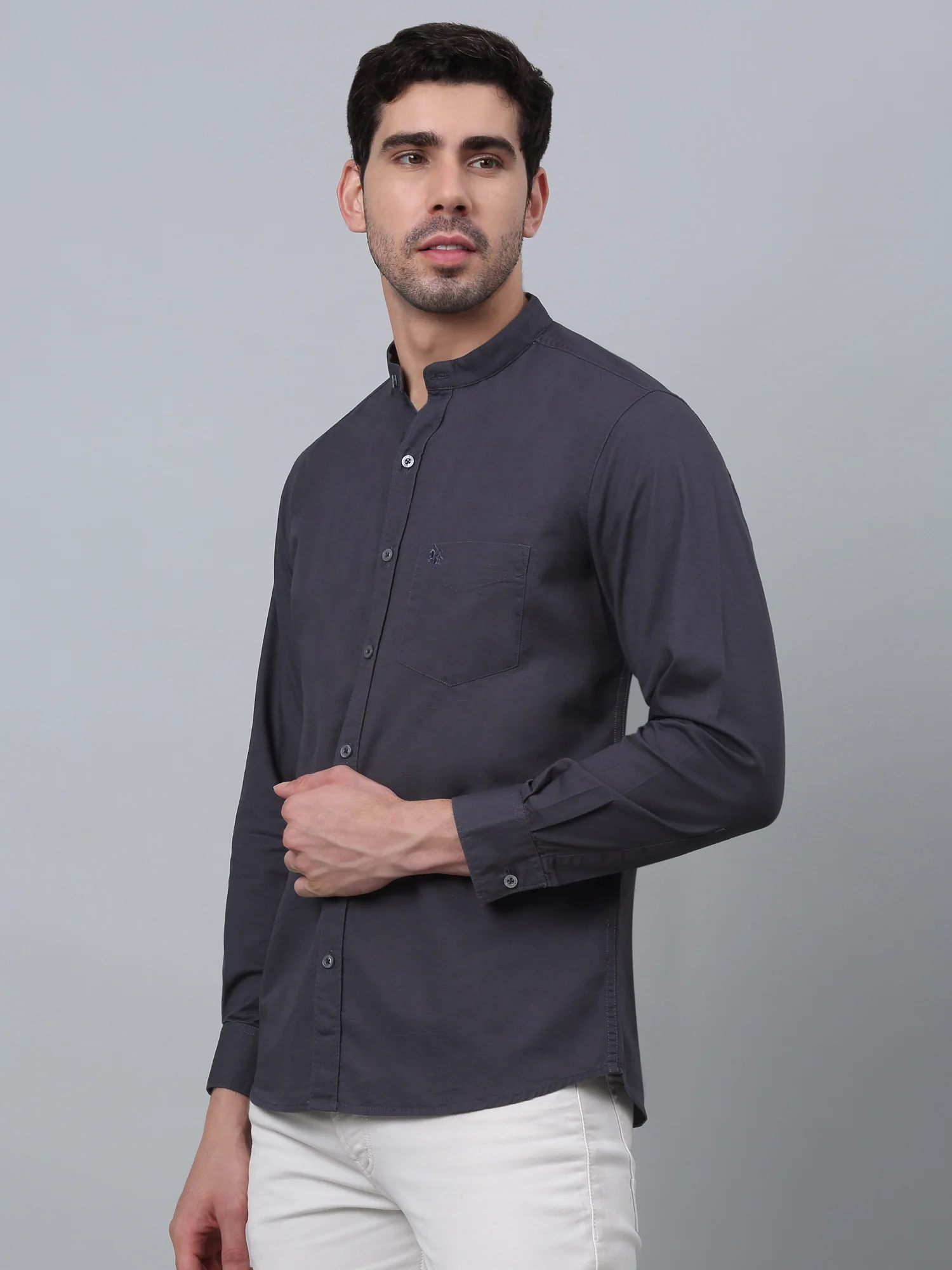 Casual Shirt for Men | Breathable & Soft with Color Fastness Regular Fit Spread Collar Neck Cotton Fabric Solid Pattern - Image 2