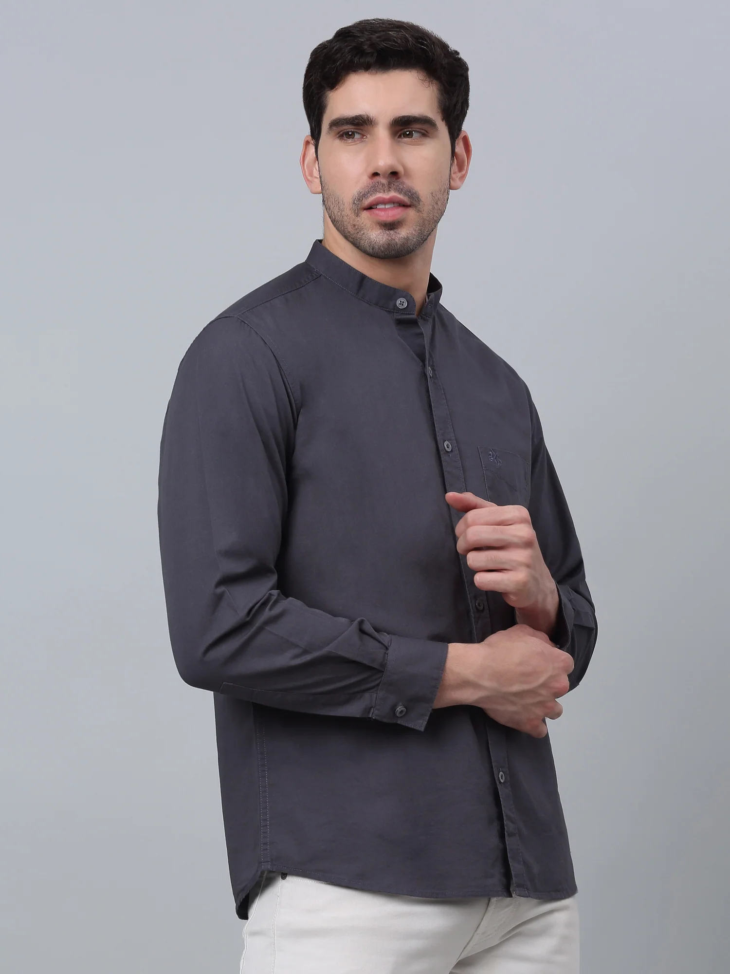 Casual Shirt for Men | Breathable & Soft with Color Fastness Regular Fit Spread Collar Neck Cotton Fabric Solid Pattern - Image 3