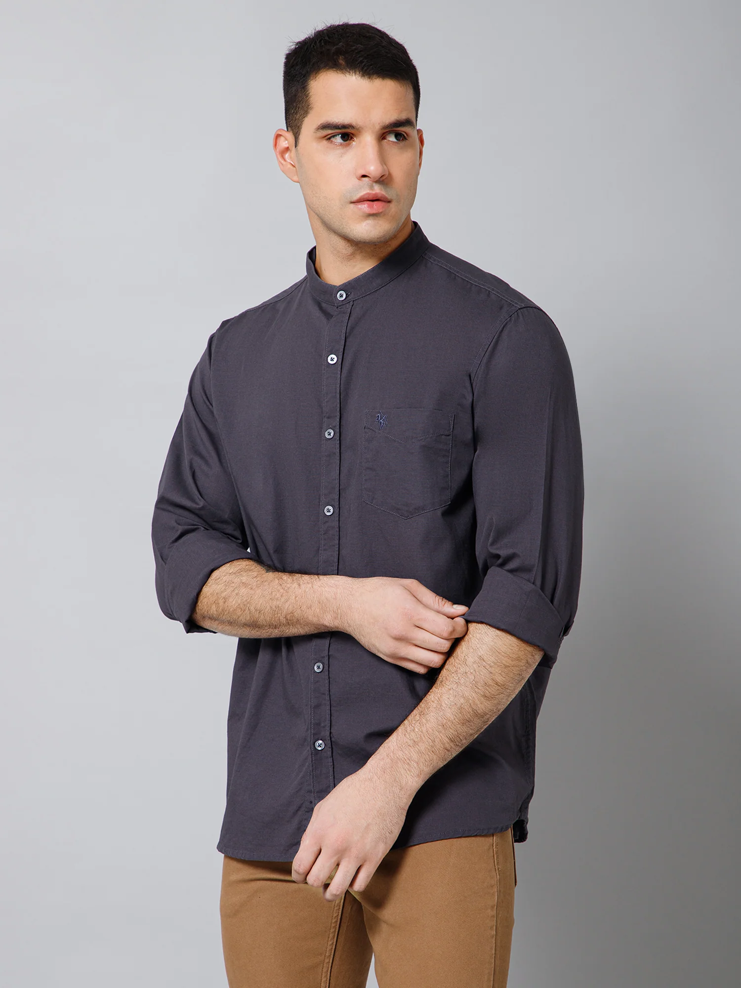 Casual Shirt for Men | Breathable & Soft with Color Fastness Regular Fit Spread Collar Neck Cotton Fabric Solid Pattern - Image 2