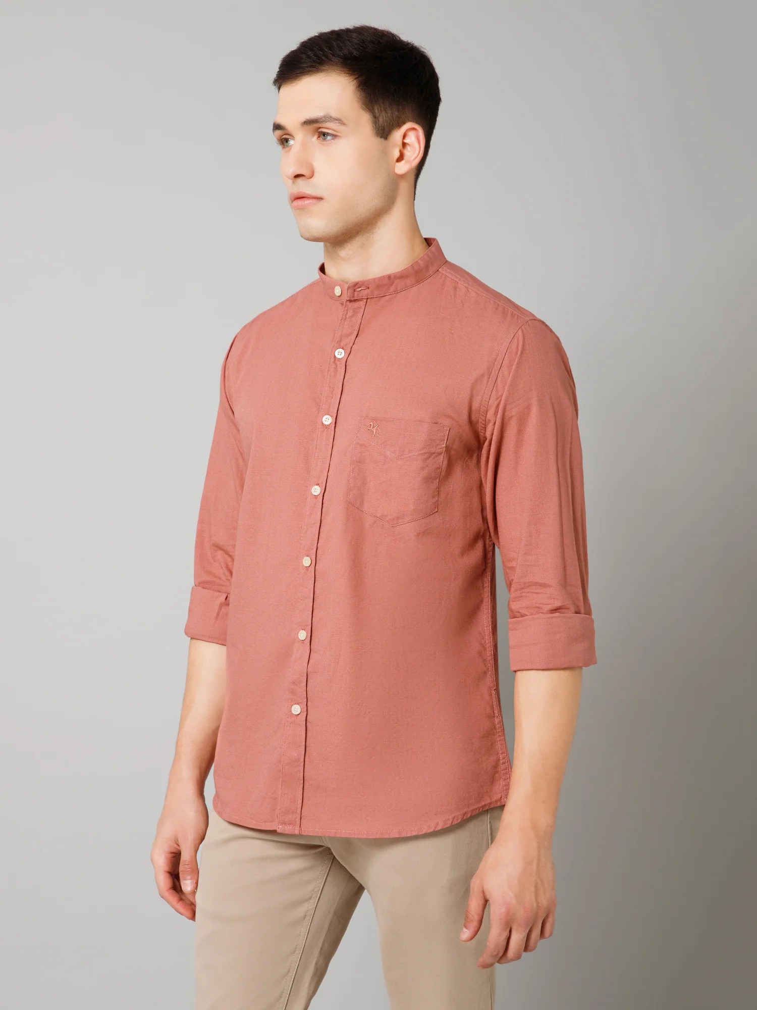 Casual Shirt for Men | Breathable & Soft with Color Fastness Regular Fit Spread Collar Neck Cotton Fabric Solid Pattern - Image 2