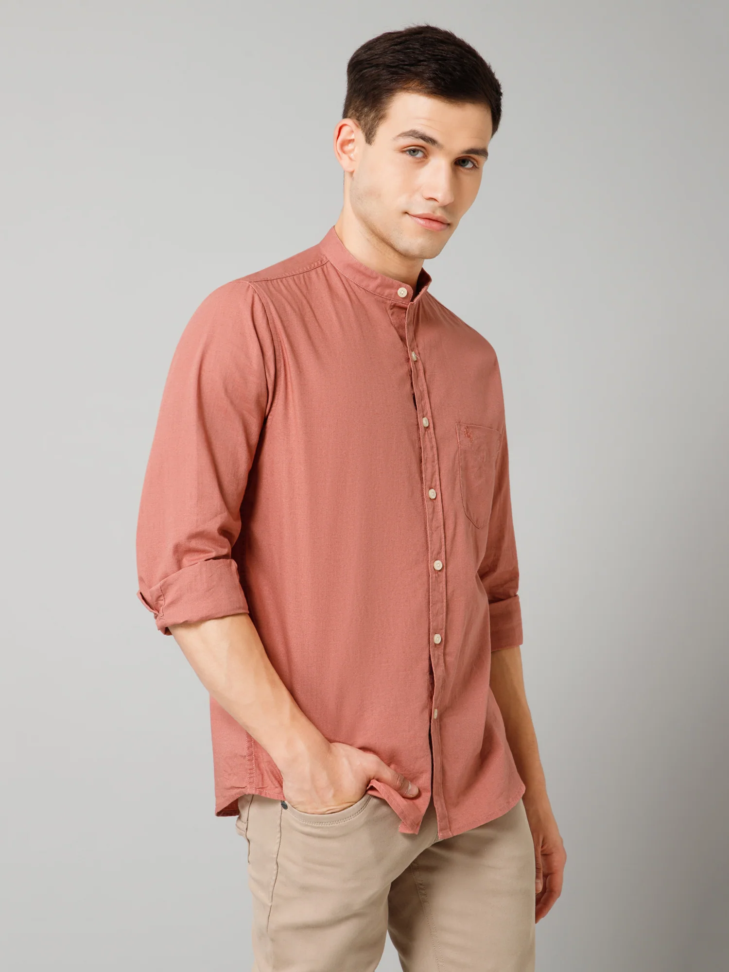 Casual Shirt for Men | Breathable & Soft with Color Fastness Regular Fit Spread Collar Neck Cotton Fabric Solid Pattern - Image 3