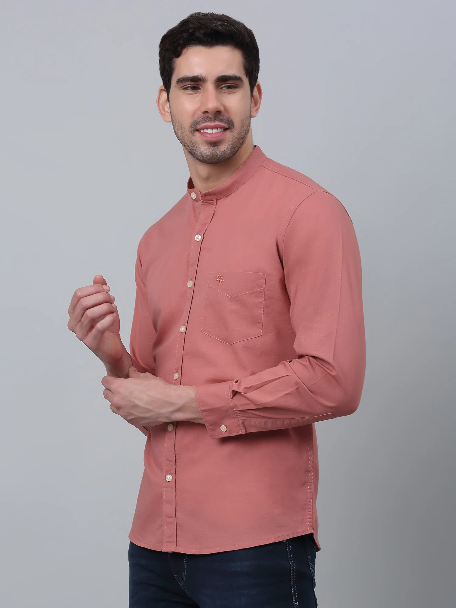 Casual Shirt for Men | Breathable & Soft with Color Fastness Regular Fit Spread Collar Neck Cotton Fabric Solid Pattern - Image 2