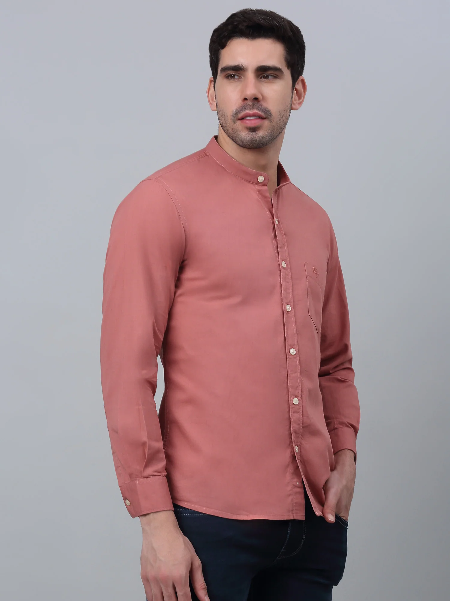 Casual Shirt for Men | Breathable & Soft with Color Fastness Regular Fit Spread Collar Neck Cotton Fabric Solid Pattern - Image 3