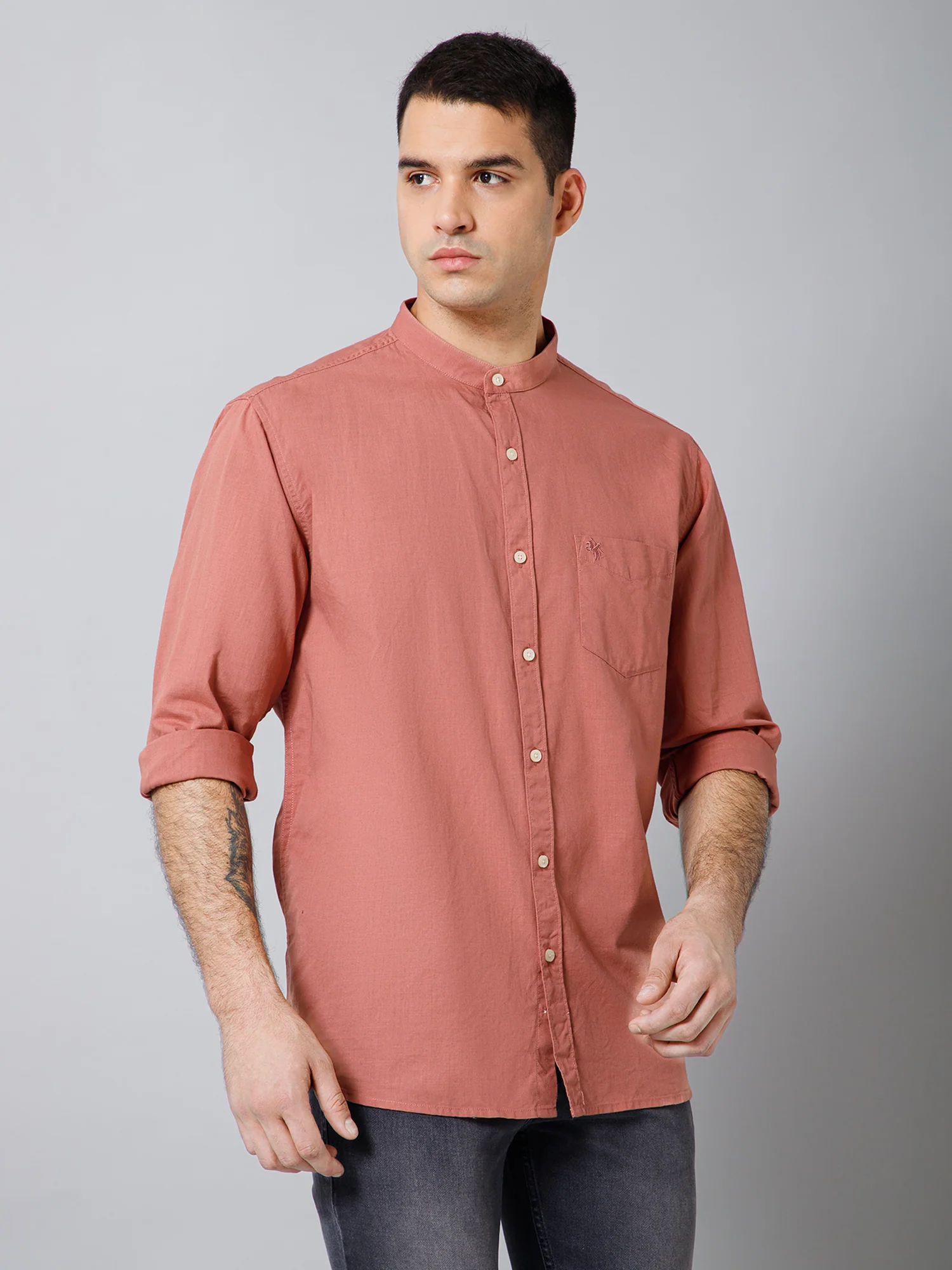 Casual Shirt for Men | Breathable & Soft with Color Fastness Regular Fit Spread Collar Neck Cotton Fabric Solid Pattern - Image 3