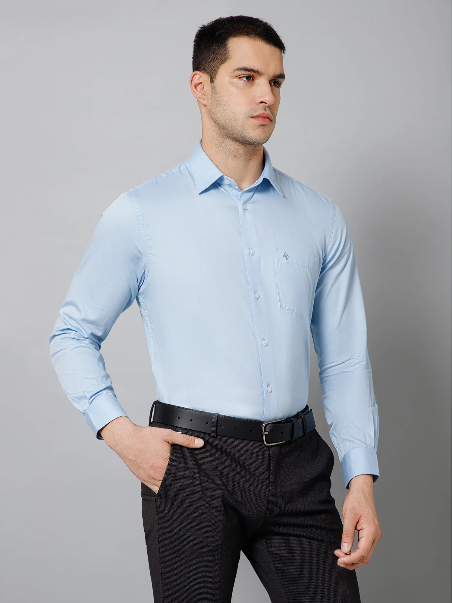 Formal Shirt for Men l Breathable & Soft with Color Fastness Regular Fit Spread Collar Neck Cotton Fabric Solid Pattern - Image 3