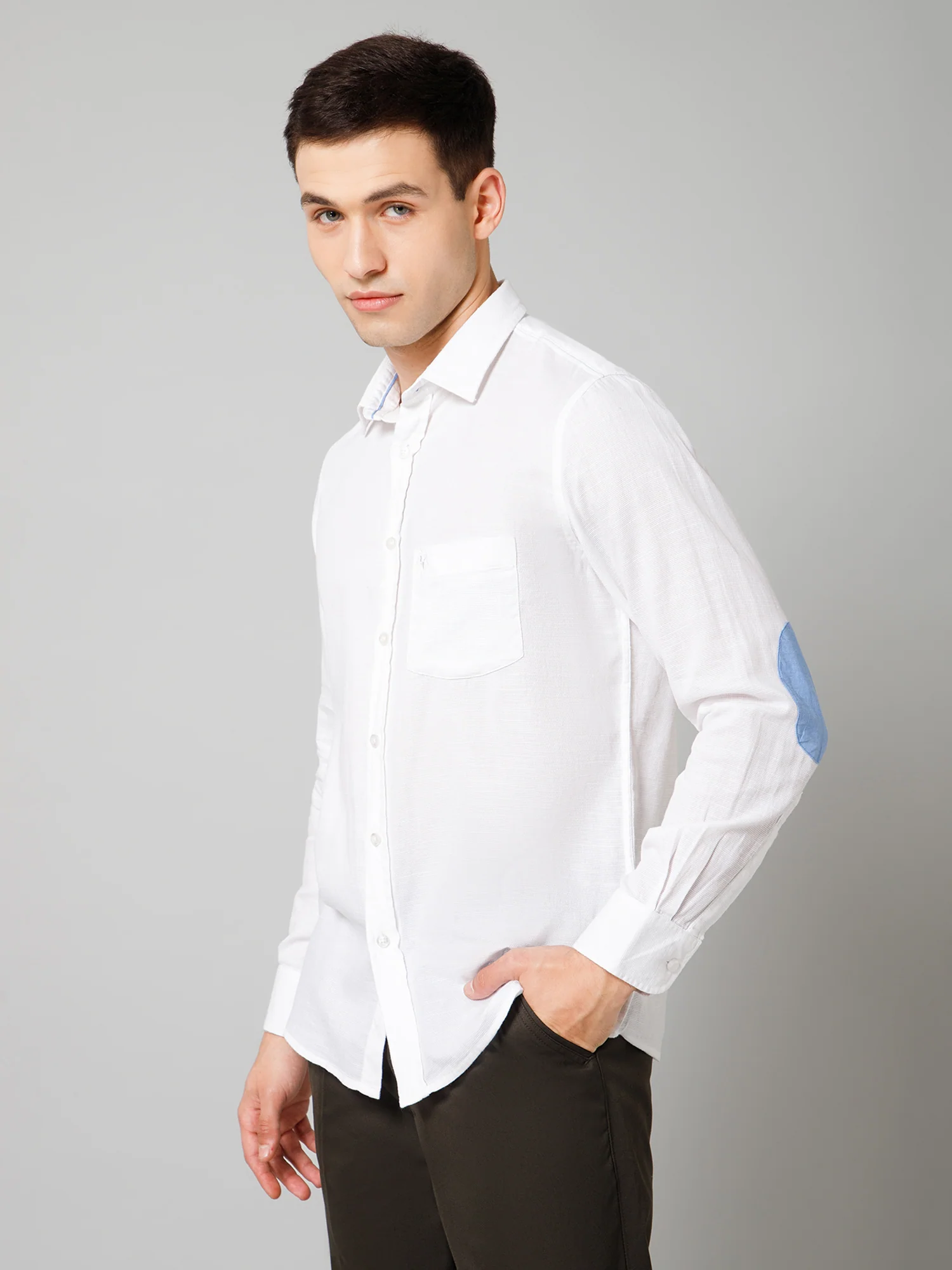 Casual Shirt for Men | Breathable & Soft with Color Fastness Regular Fit Spread Collar Neck Cotton Fabric Self Design Pattern - Image 2