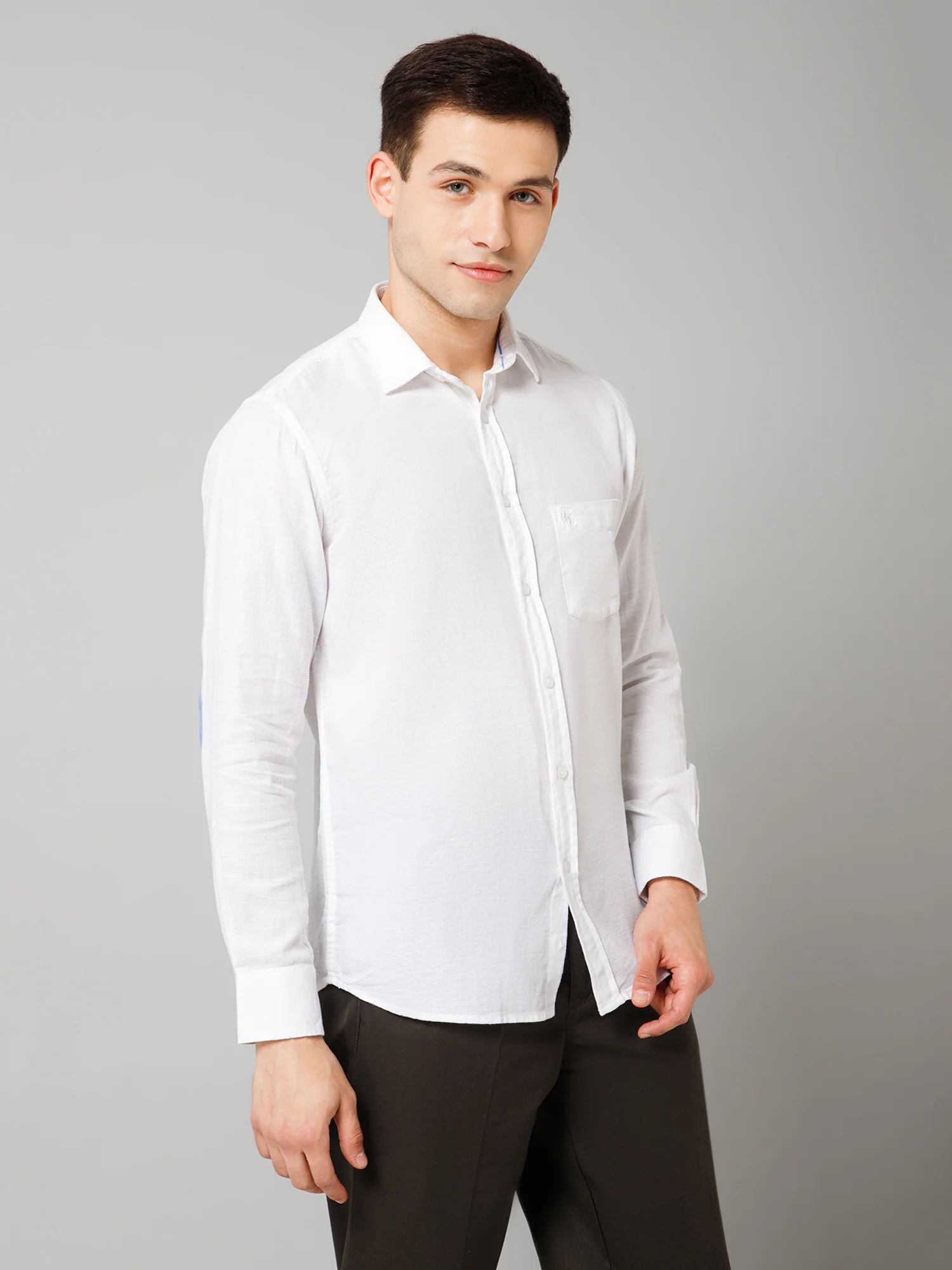 Casual Shirt for Men | Breathable & Soft with Color Fastness Regular Fit Spread Collar Neck Cotton Fabric Self Design Pattern - Image 3