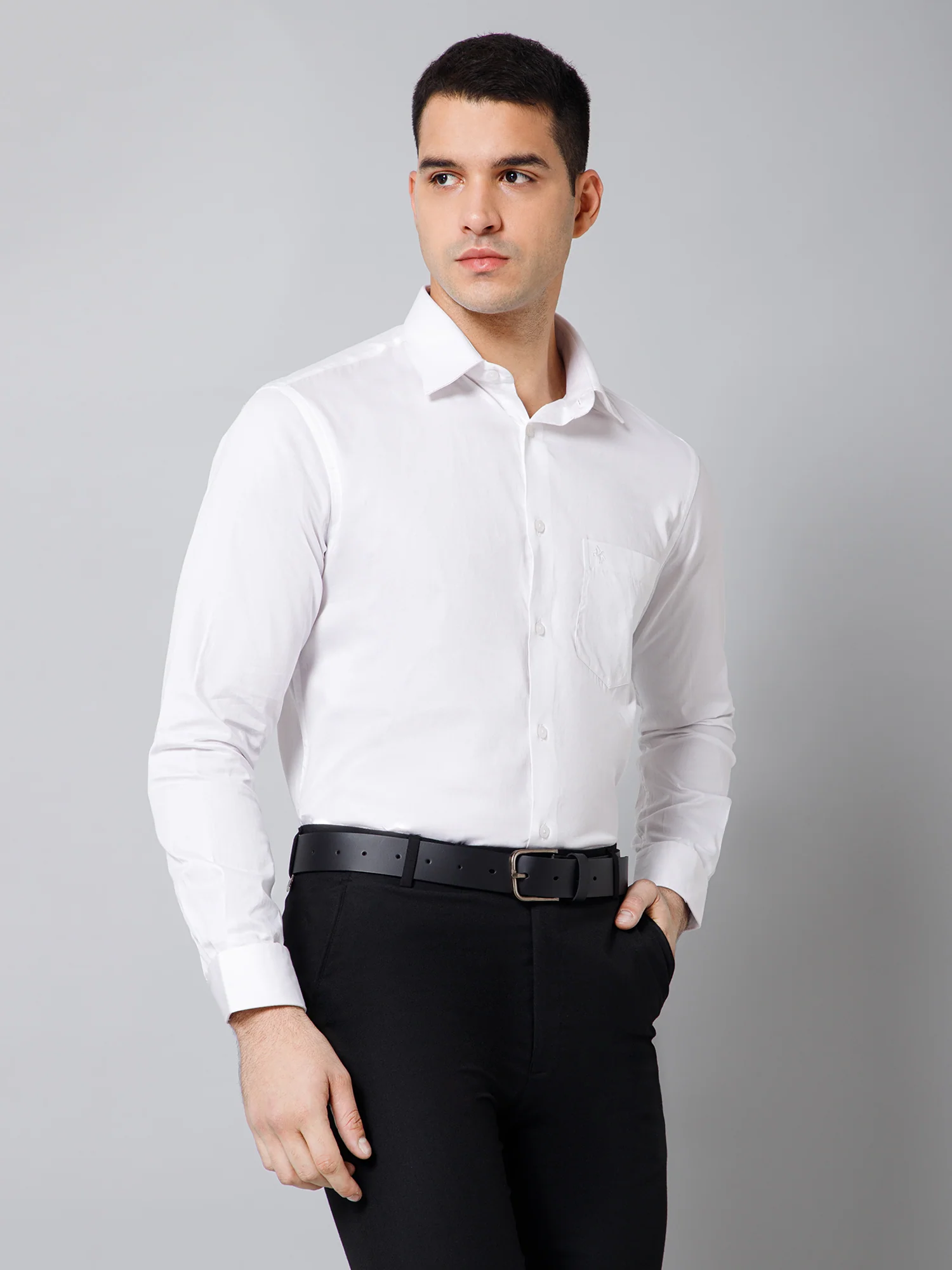 Formal Shirt for Men l Breathable & Soft with Color Fastness Regular Fit Spread Collar Neck Cotton Fabric Solid Pattern - Image 3