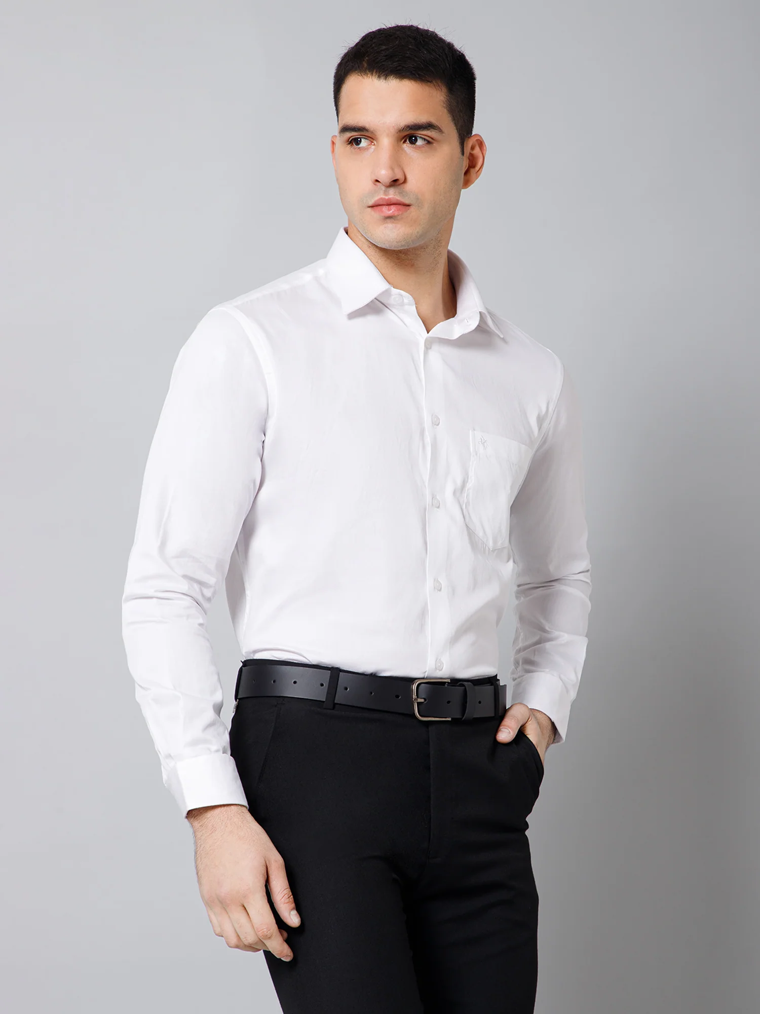 Formal Shirt for Men l Breathable & Soft with Color Fastness Regular Fit Spread Collar Neck Cotton Fabric Solid Pattern - Image 3