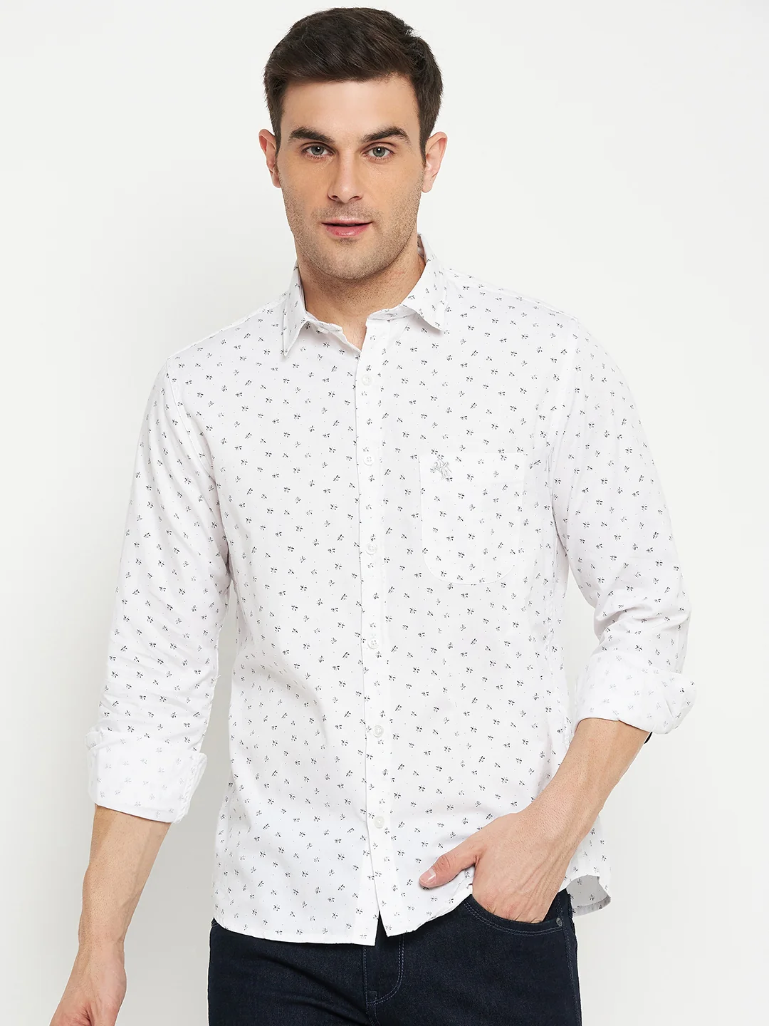 Casual Shirt for Men | Breathable & Soft with Color Fastness Regular Fit Spread Collar Neck Cotton Fabric Printed Pattern