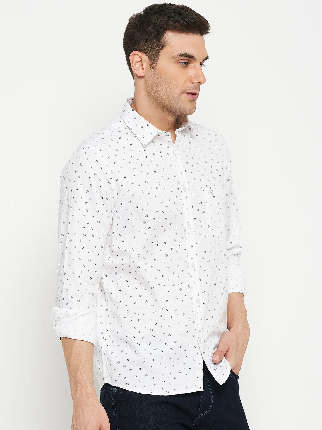 Casual Shirt for Men | Breathable & Soft with Color Fastness Regular Fit Spread Collar Neck Cotton Fabric Printed Pattern - Image 4