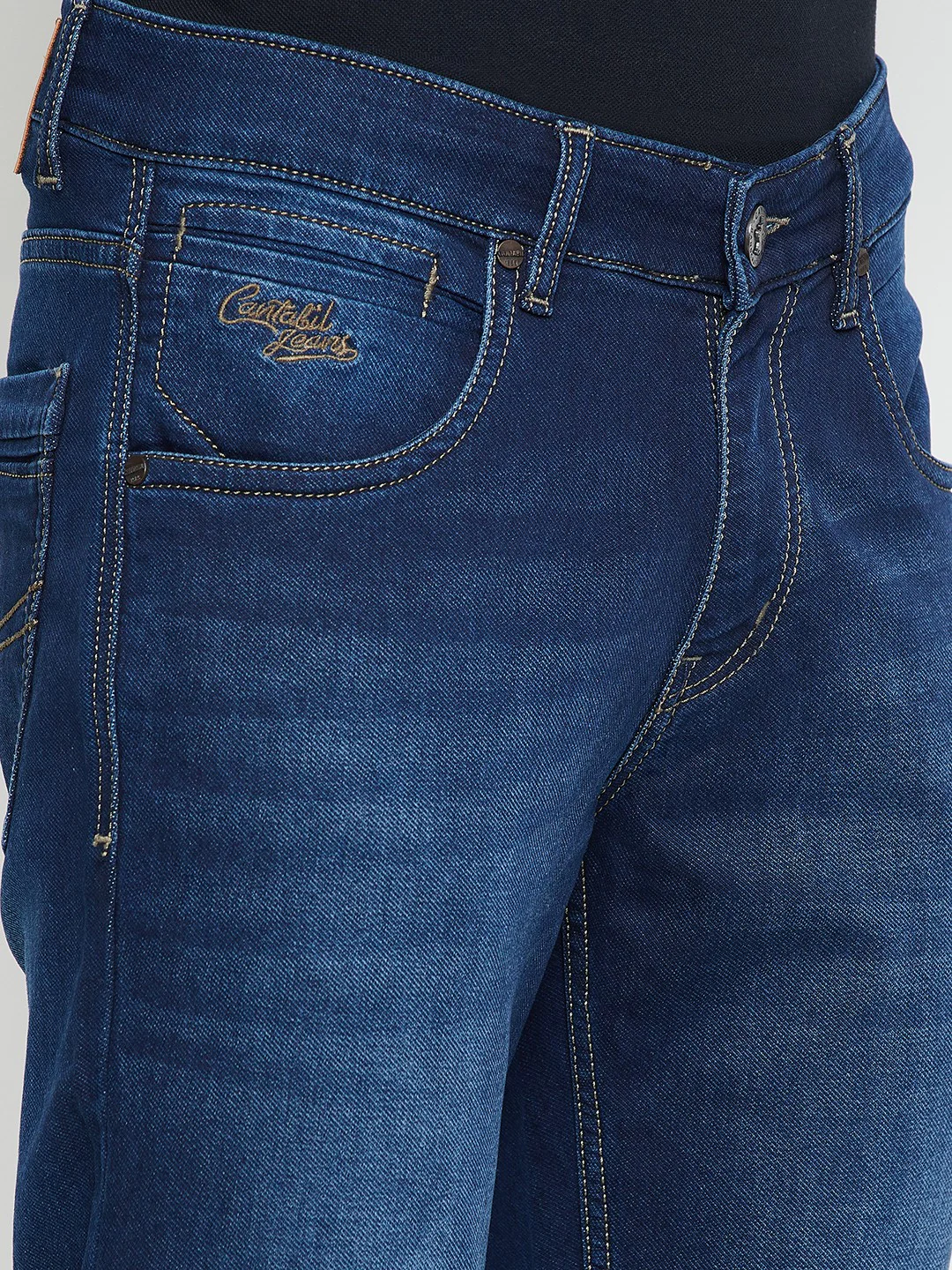 Denim Jeans for Men l Breathable & Soft with Color Fastness Ultra Narrow Fit Cotton Fabric Solid Pattern Button Closure - Image 6