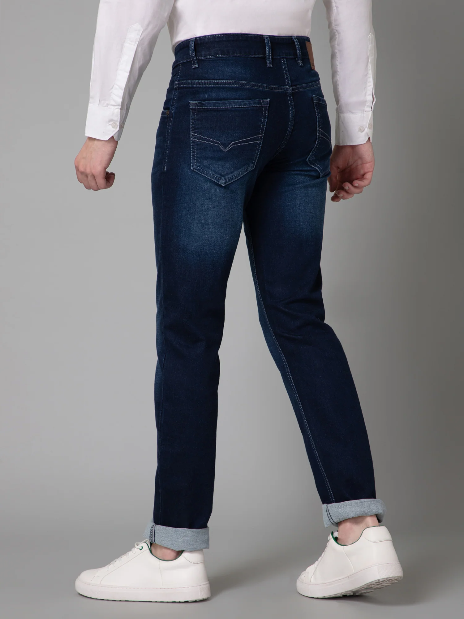 Denim Jeans for Men l Breathable & Soft with Color Fastness Ultra Narrow Fit Cotton Fabric Solid Pattern Button Closure - Image 4
