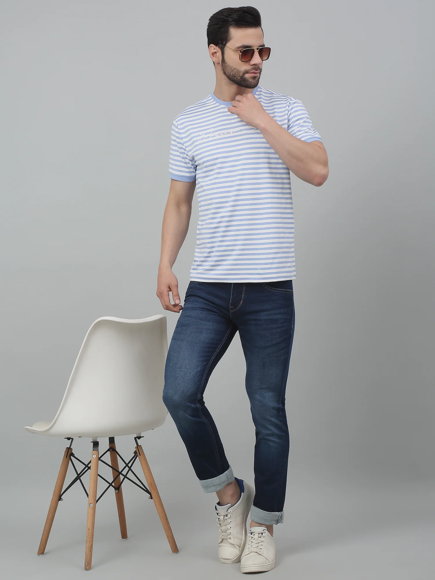Denim Jeans for Men l Breathable & Soft with Color Fastness Ultra Narrow Fit Cotton Fabric Solid Pattern Button Closure - Image 6