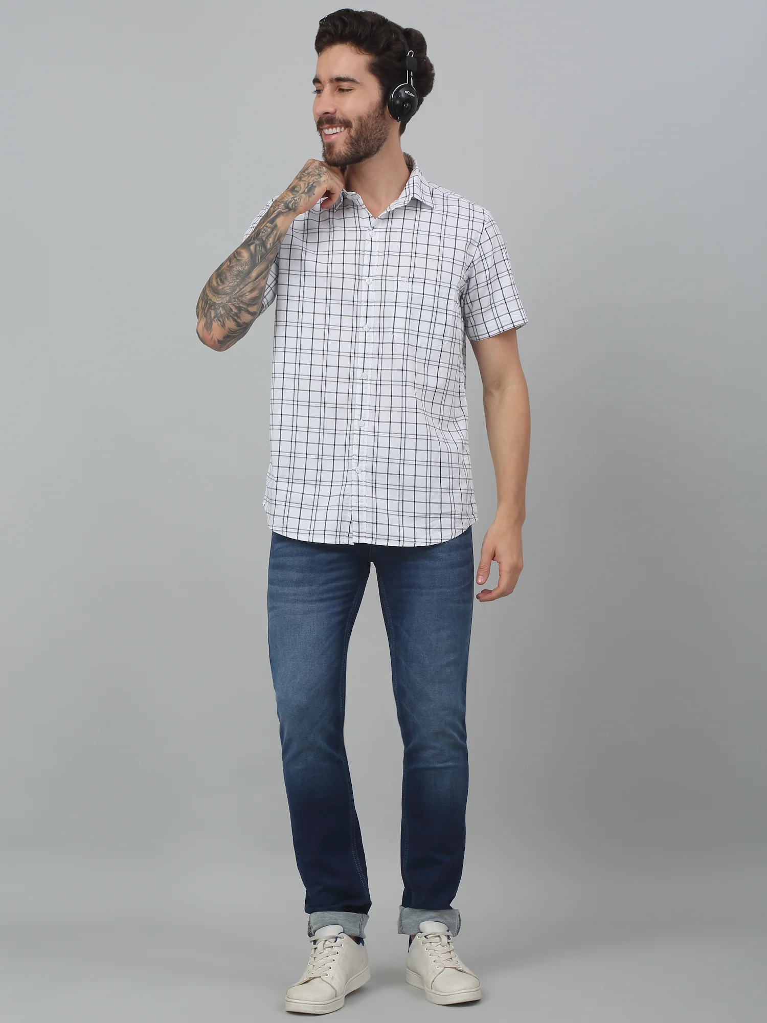 Denim Jeans for Men l Breathable & Soft with Color Fastness Ultra Narrow Fit Cotton Fabric Solid Pattern Button Closure - Image 6