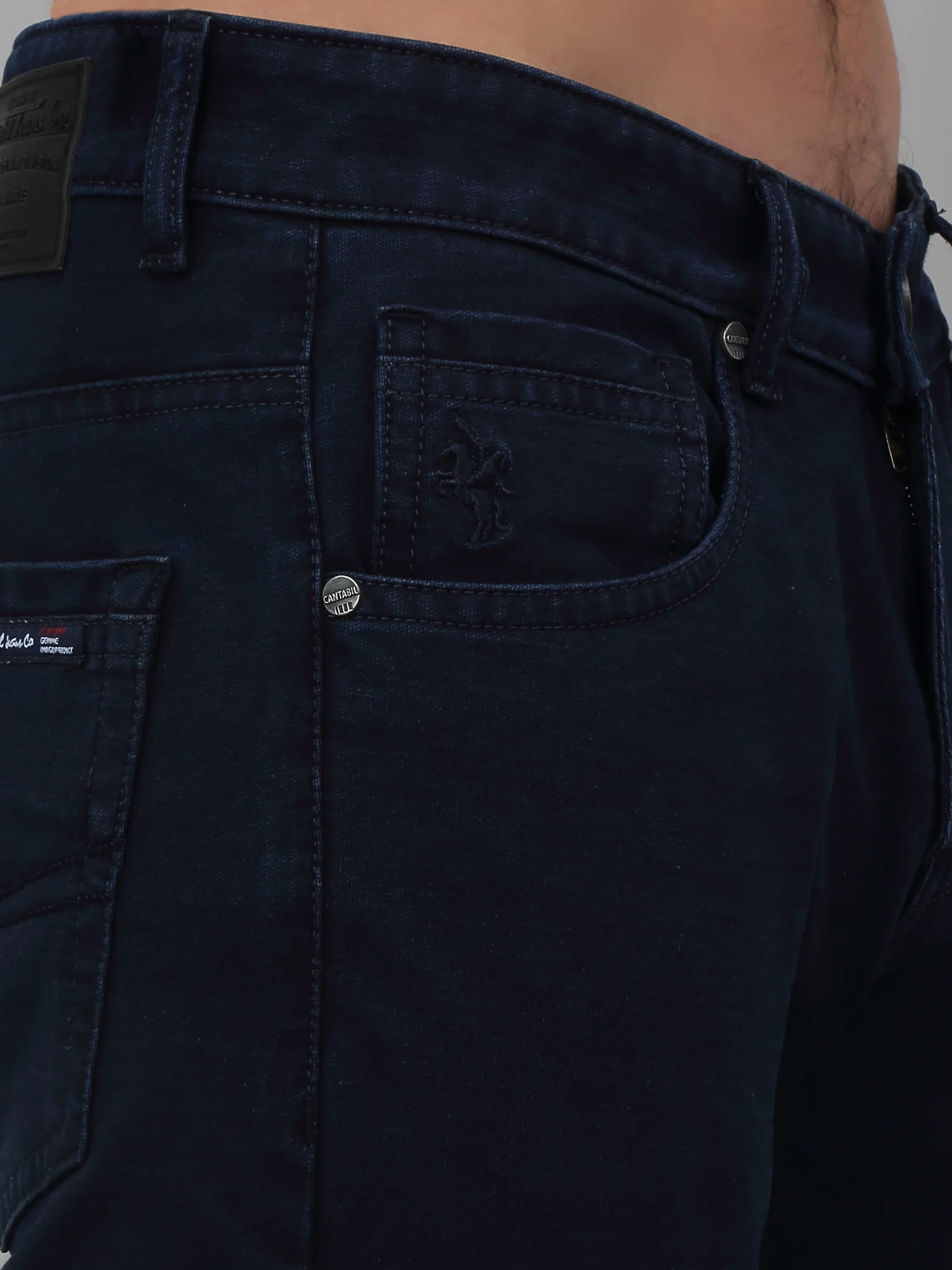 Denim Jeans for Men l Breathable & Soft with Color Fastness Narrow Fit Cotton Fabric Solid Pattern Button Closure - Image 5